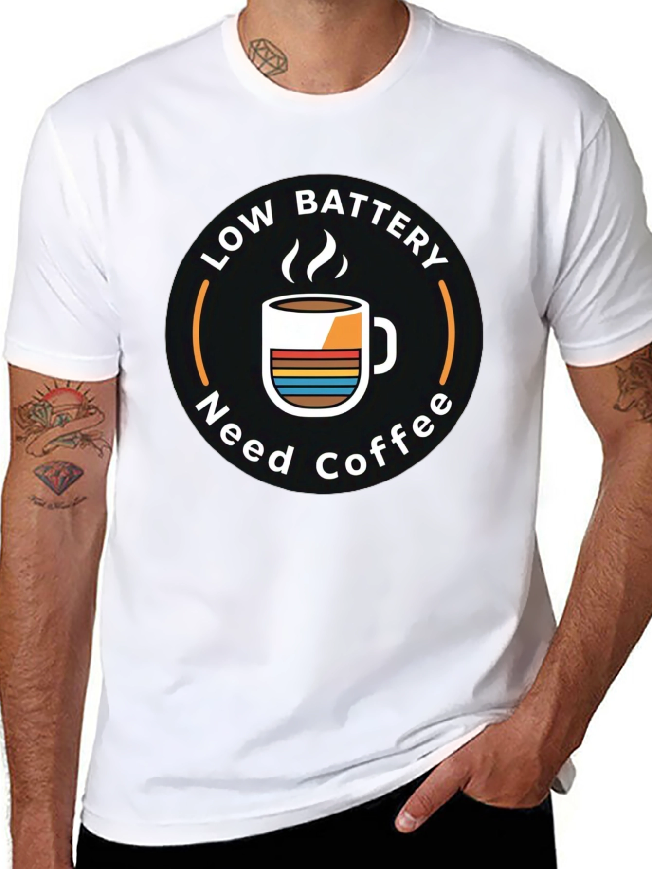 Low Battery Need Coffee Graphic T-Shirt