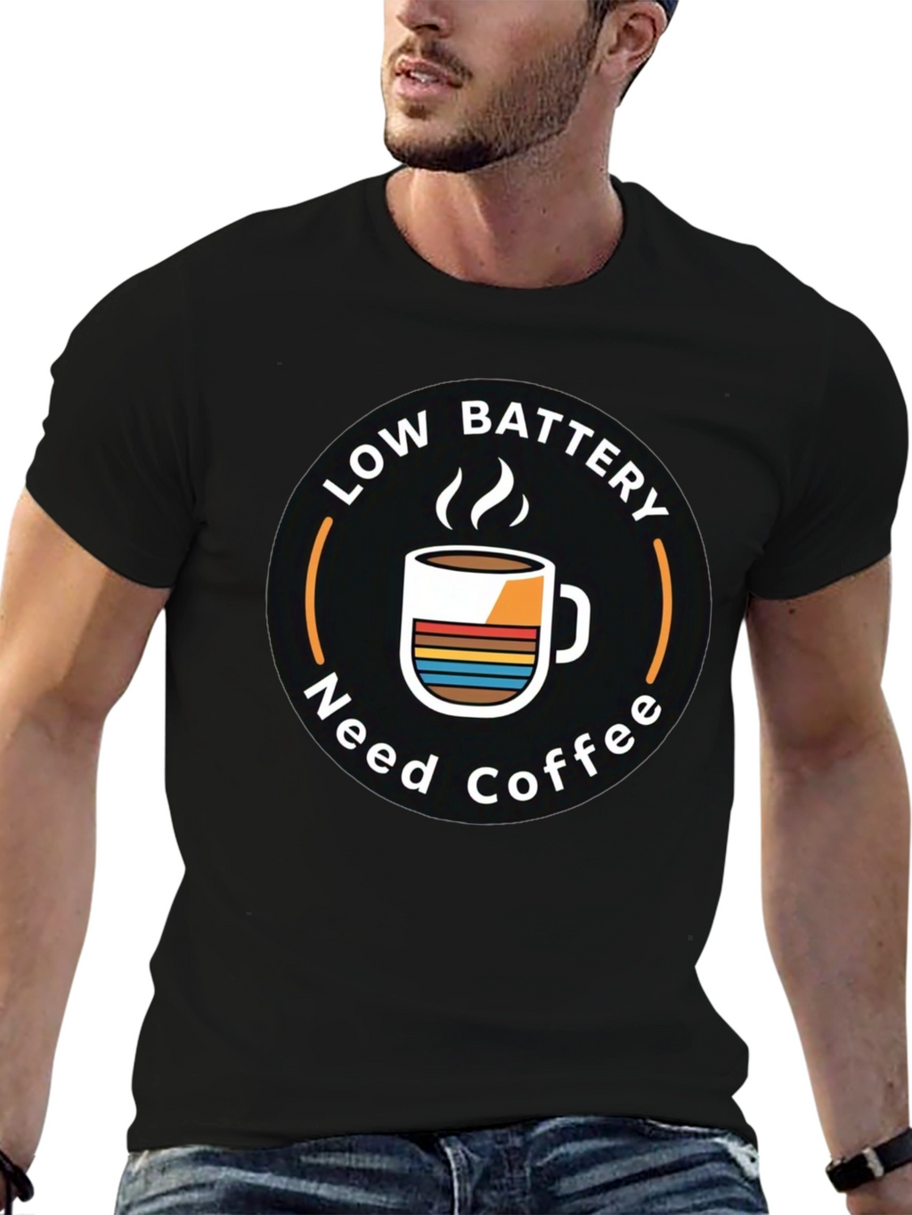 Low Battery Need Coffee Graphic T-Shirt