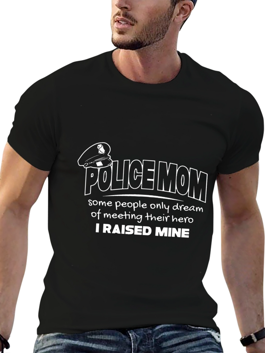 Police Mom Graphic Tee - Heros Mother T-Shirt