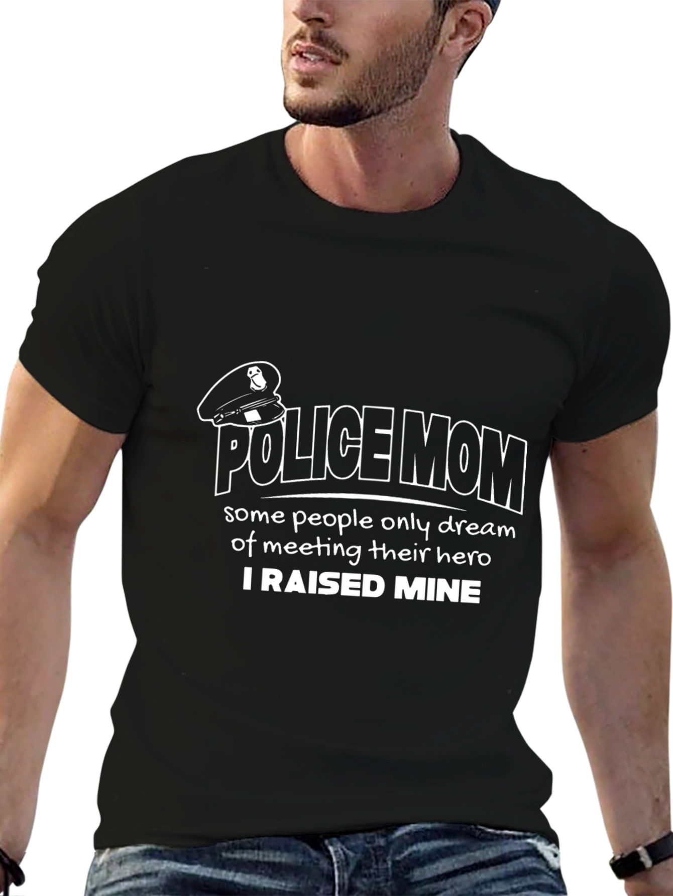Police Mom Graphic Tee - Heros Mother T-Shirt