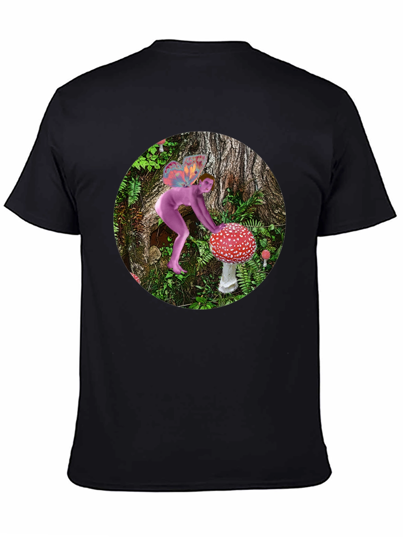 Mushroom Fairy Black T-Shirt