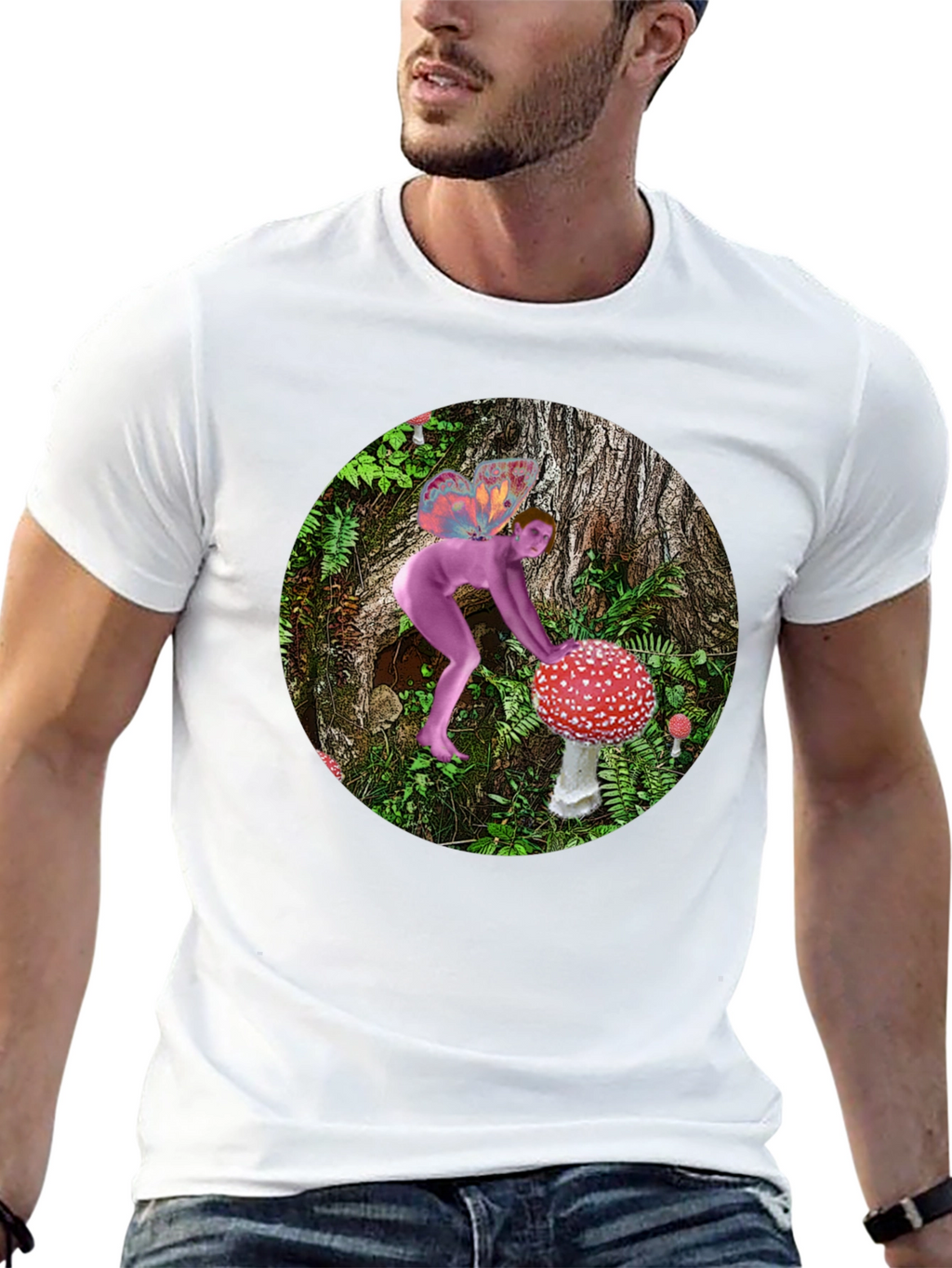 Mushroom Fairy Black T-Shirt
