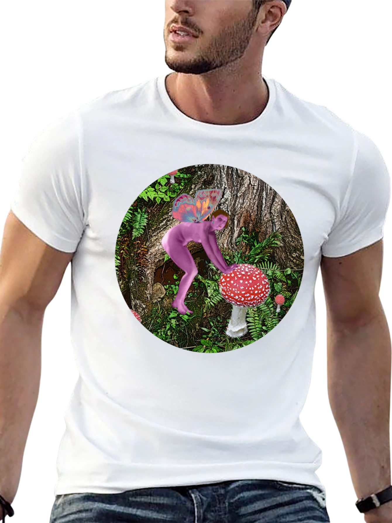 Mushroom Fairy Black T-Shirt