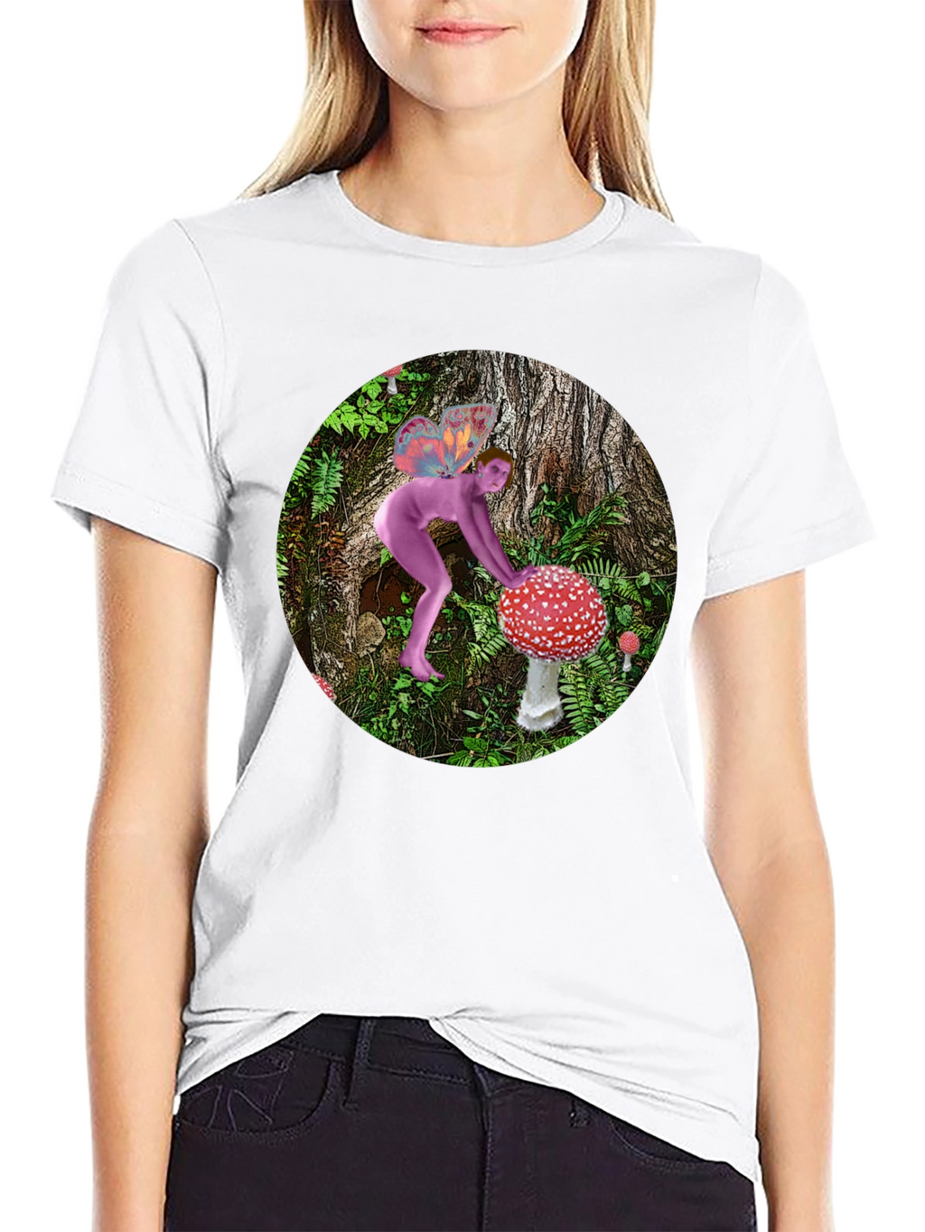 Mushroom Fairy Black T-Shirt