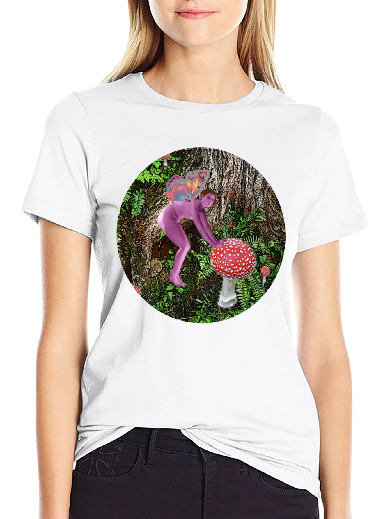 Mushroom Fairy Black T-Shirt