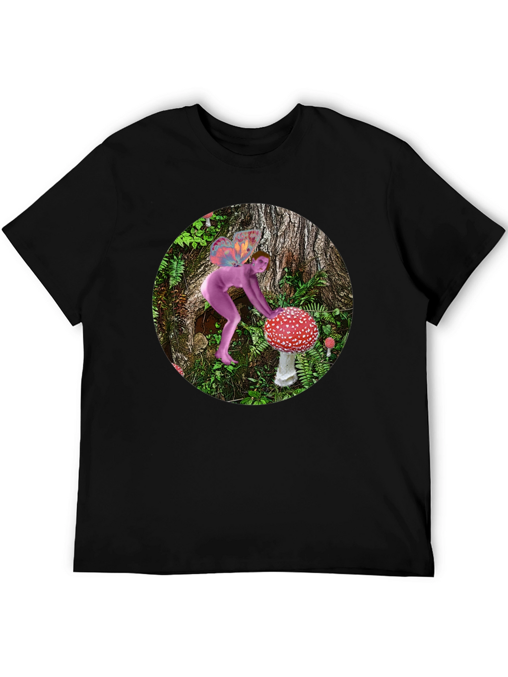 Mushroom Fairy Black T-Shirt