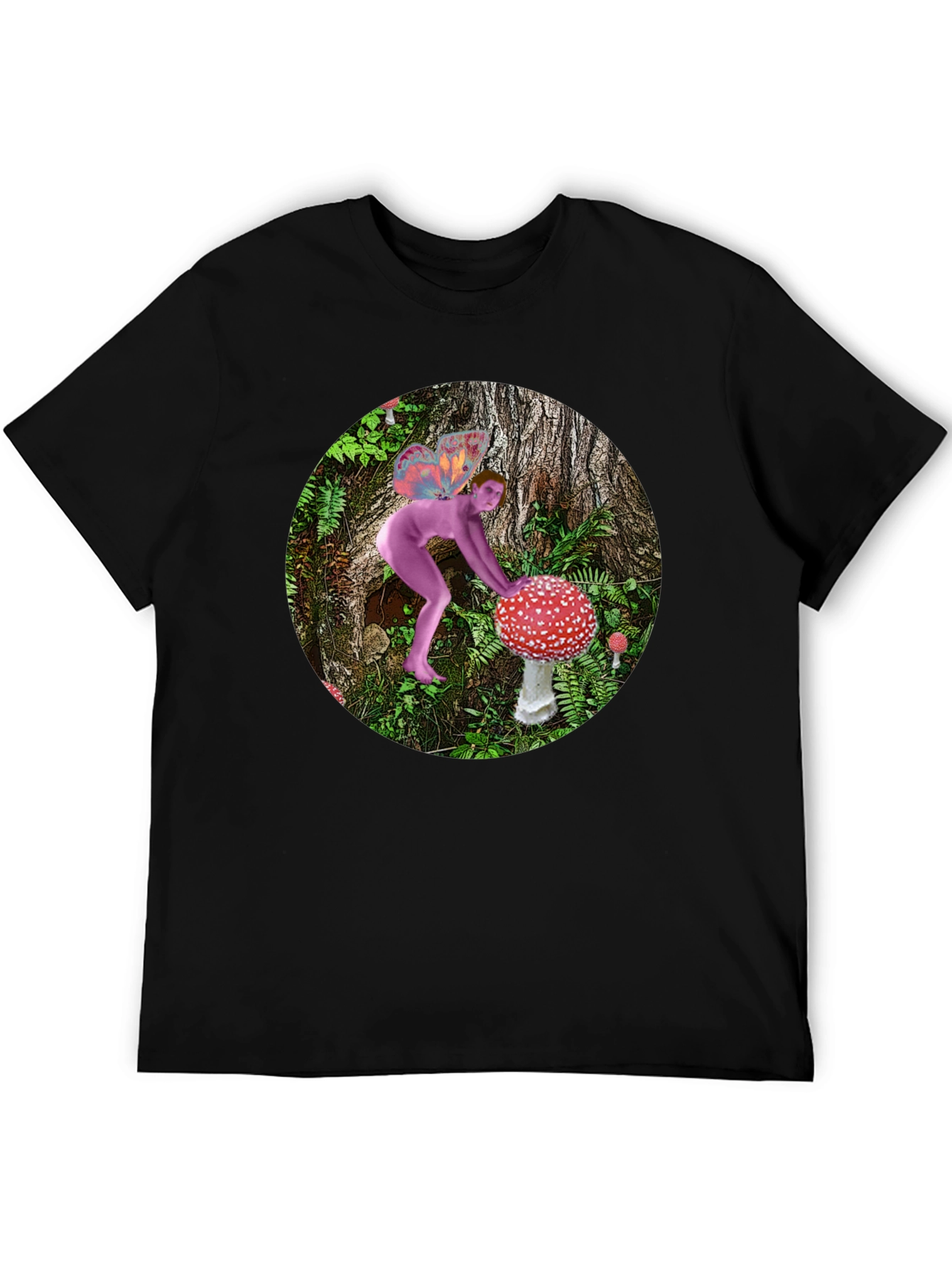 Mushroom Fairy Black T-Shirt