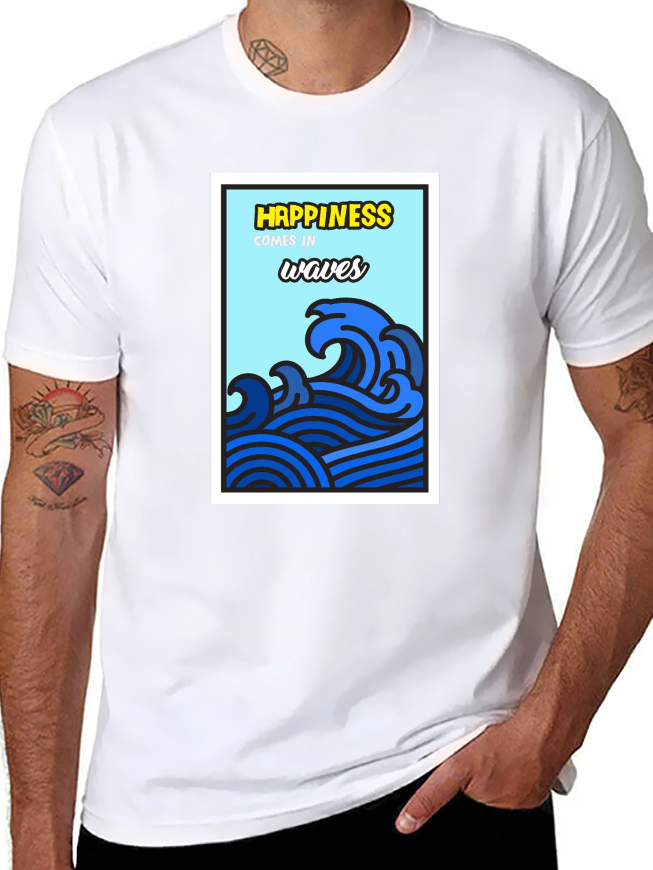 Happiness Comes in Waves T-Shirt