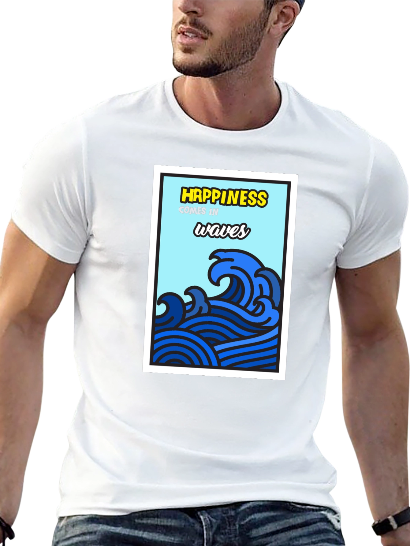 Happiness Comes in Waves T-Shirt