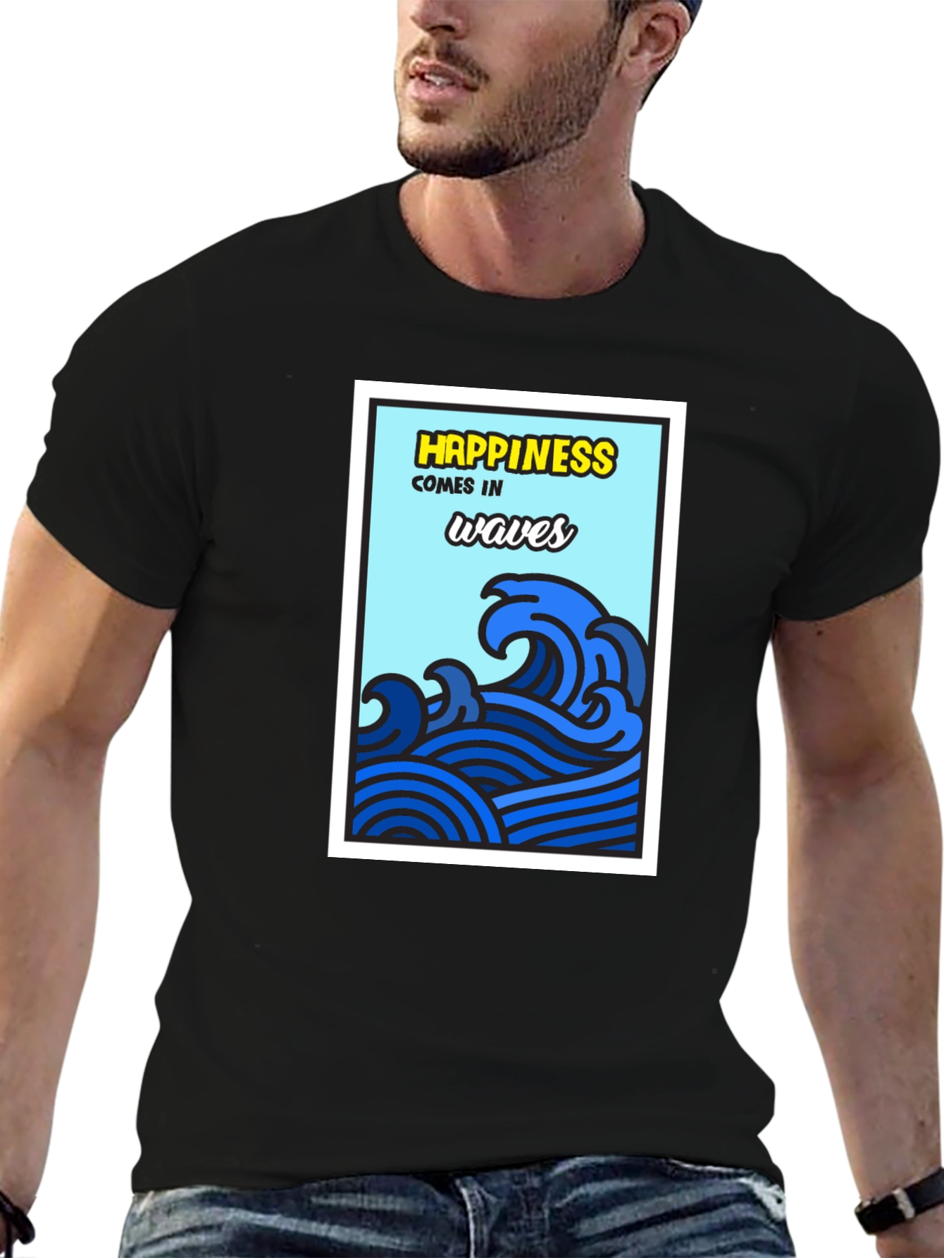 Happiness Comes in Waves T-Shirt