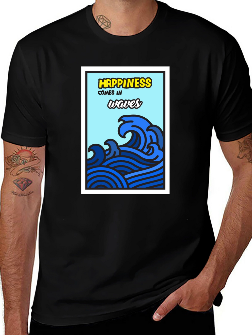 Happiness Comes in Waves T-Shirt