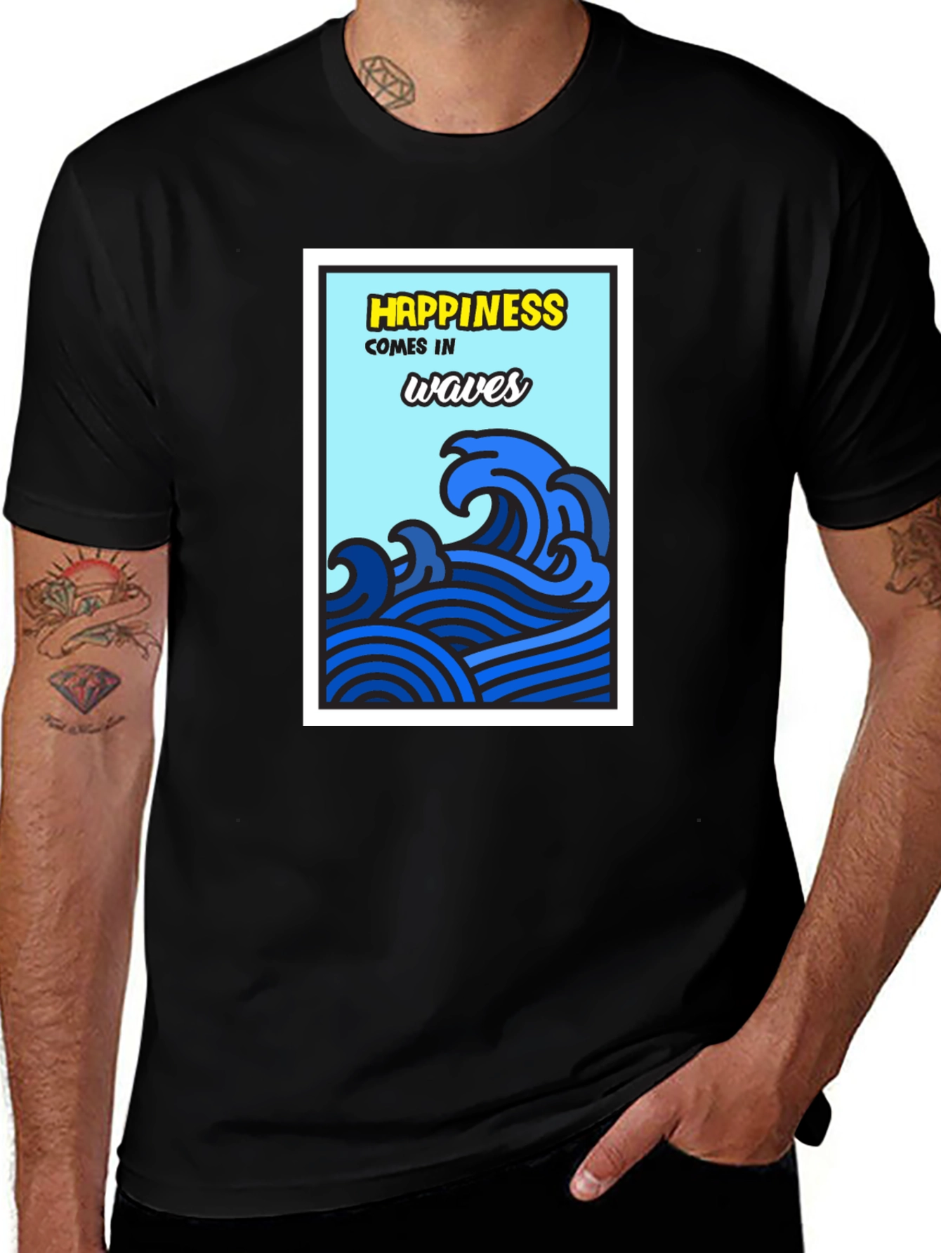 Happiness Comes in Waves T-Shirt