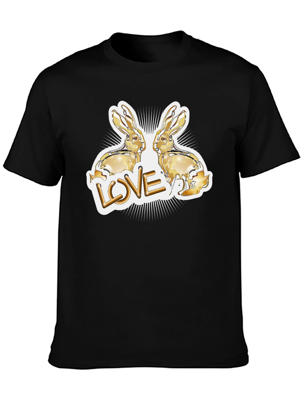 Love Bunny Graphic Tee - Black
