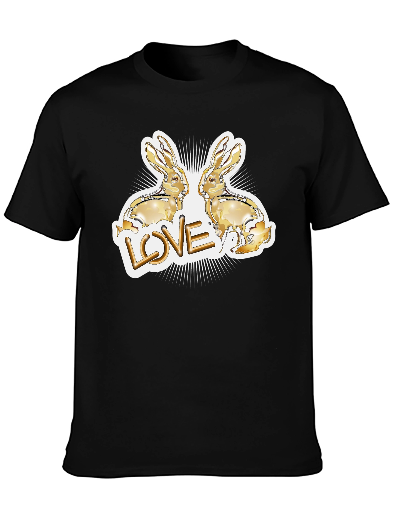 Love Bunny Graphic Tee - Black