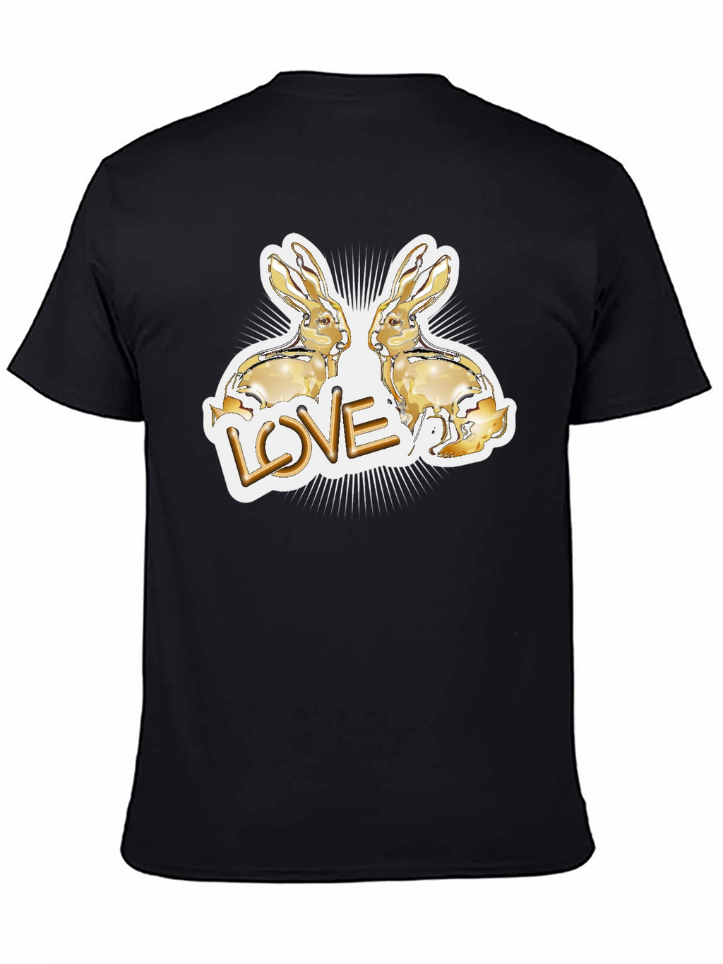 Love Bunny Graphic Tee - Black