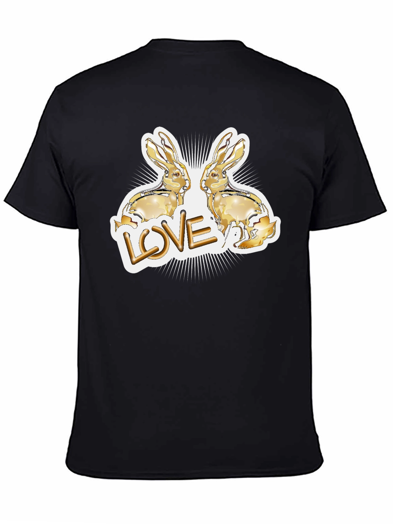 Love Bunny Graphic Tee - Black