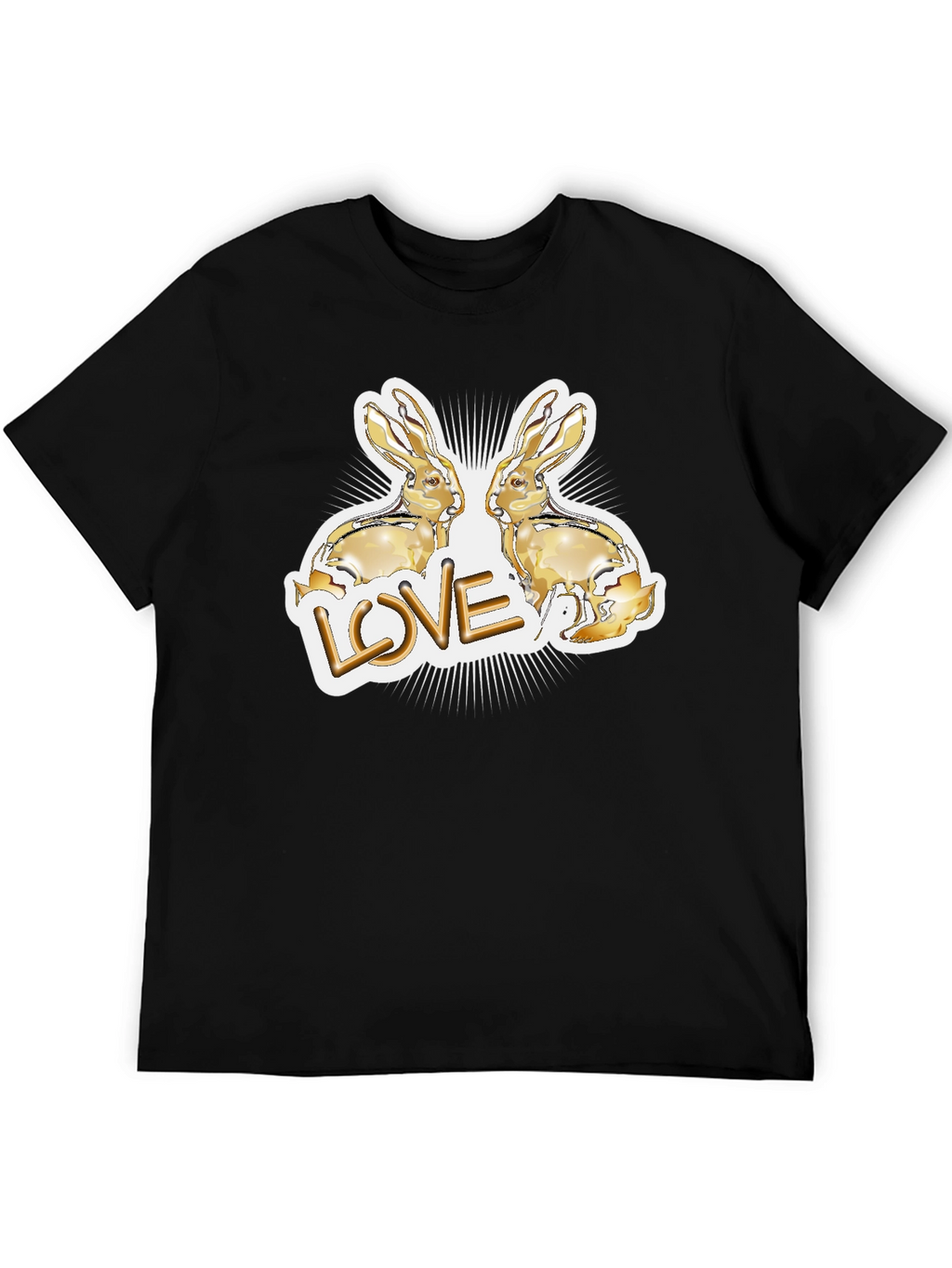 Love Bunny Graphic Tee - Black