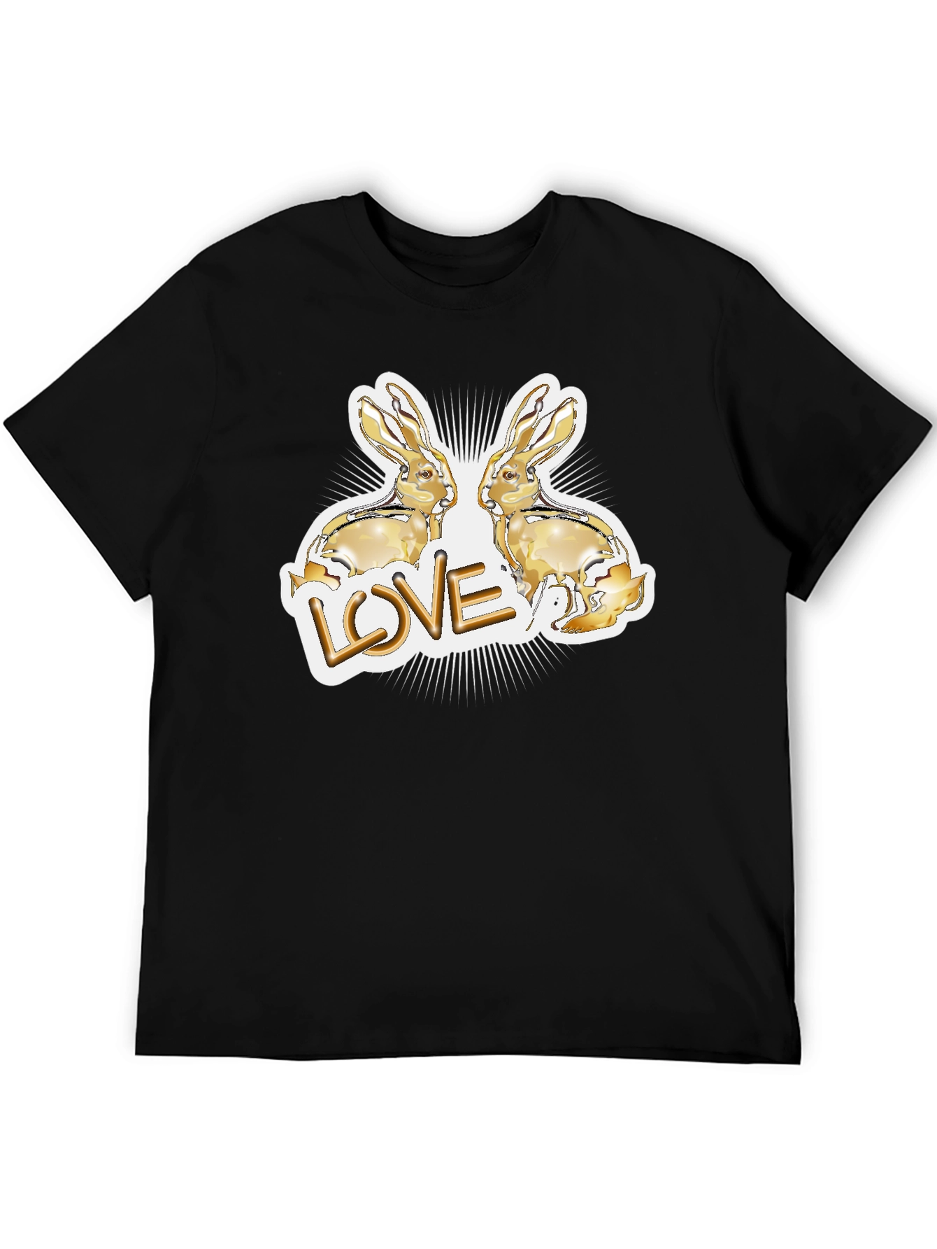 Love Bunny Graphic Tee - Black