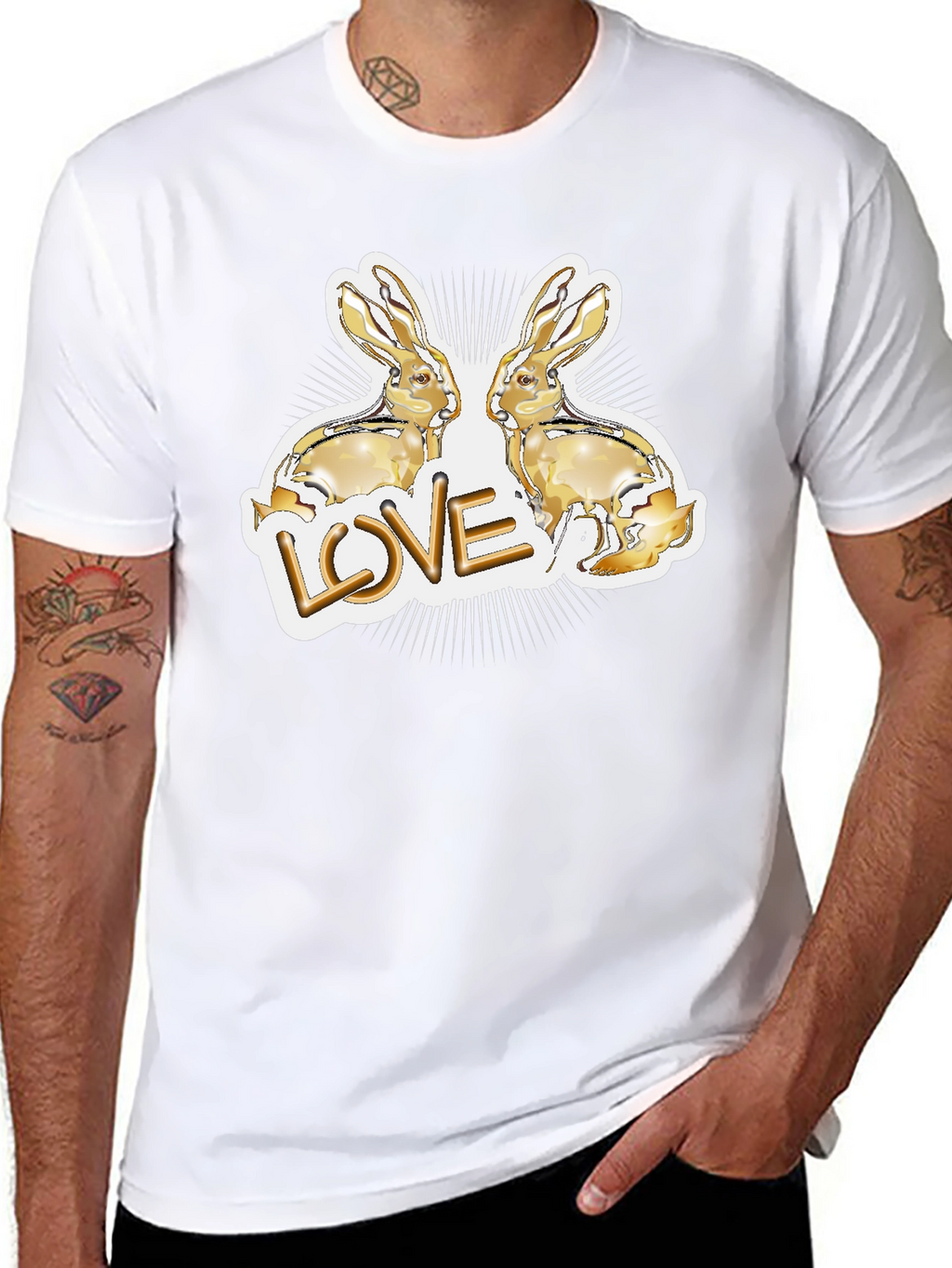 Love Bunny Graphic Tee - Black