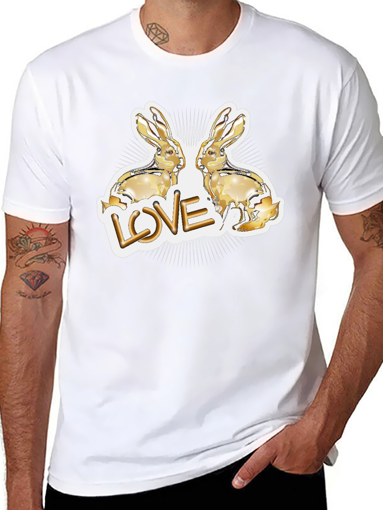 Love Bunny Graphic Tee - Black
