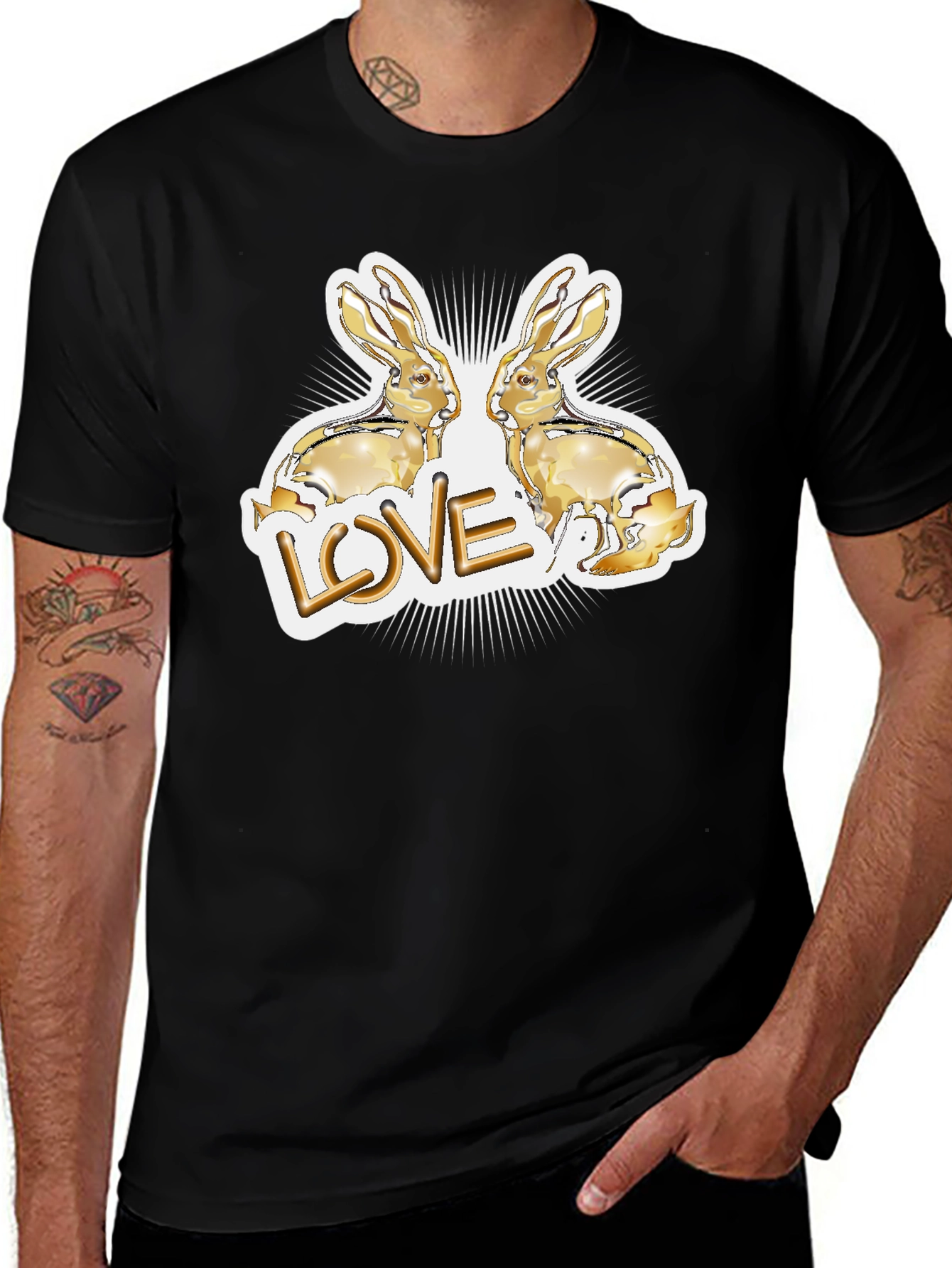 Love Bunny Graphic Tee - Black