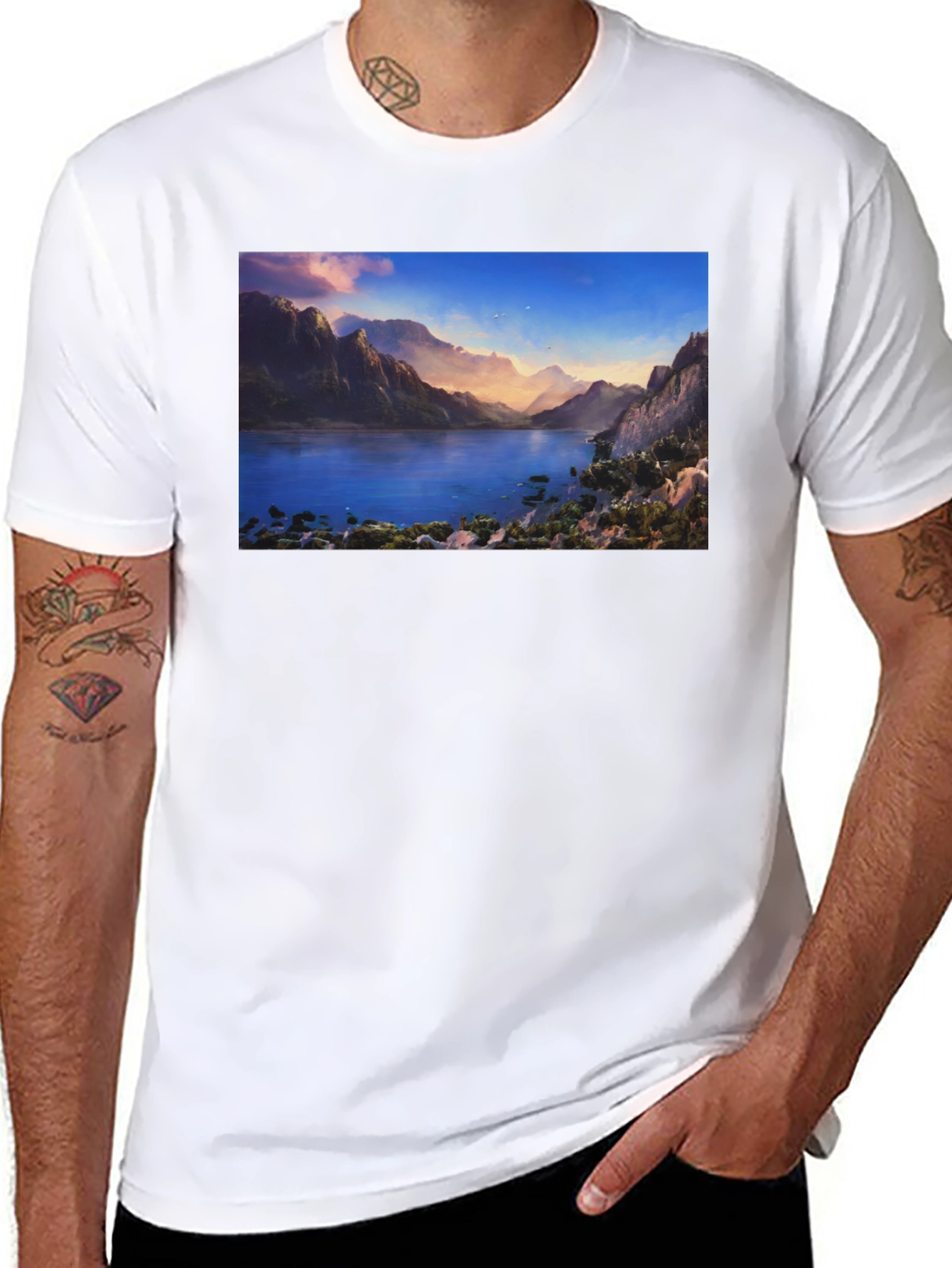 Lake View Graphic Tee - Mens Black T-Shirt