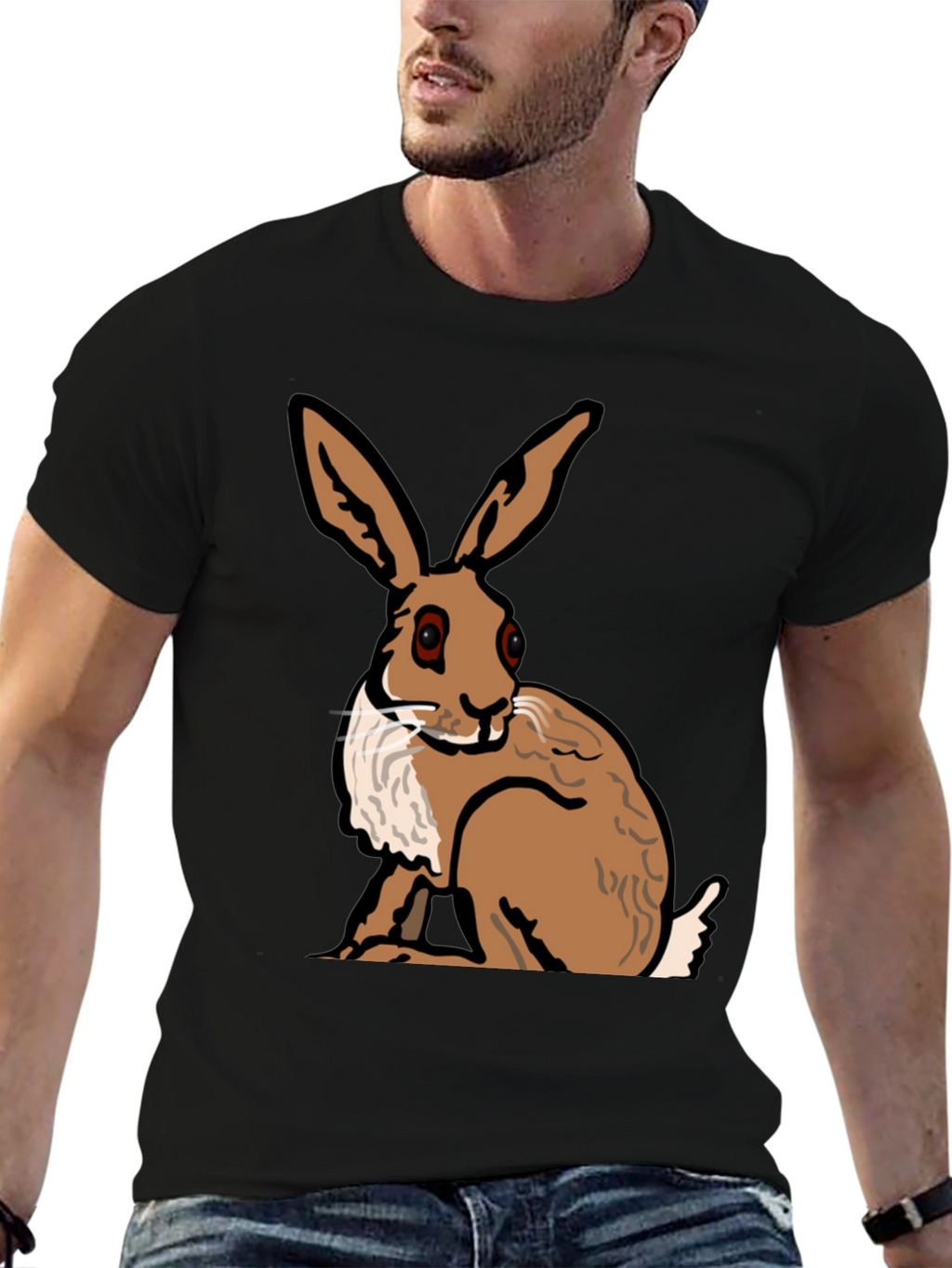 Hare Graphic Tee - Stylish Animal Print Shirt