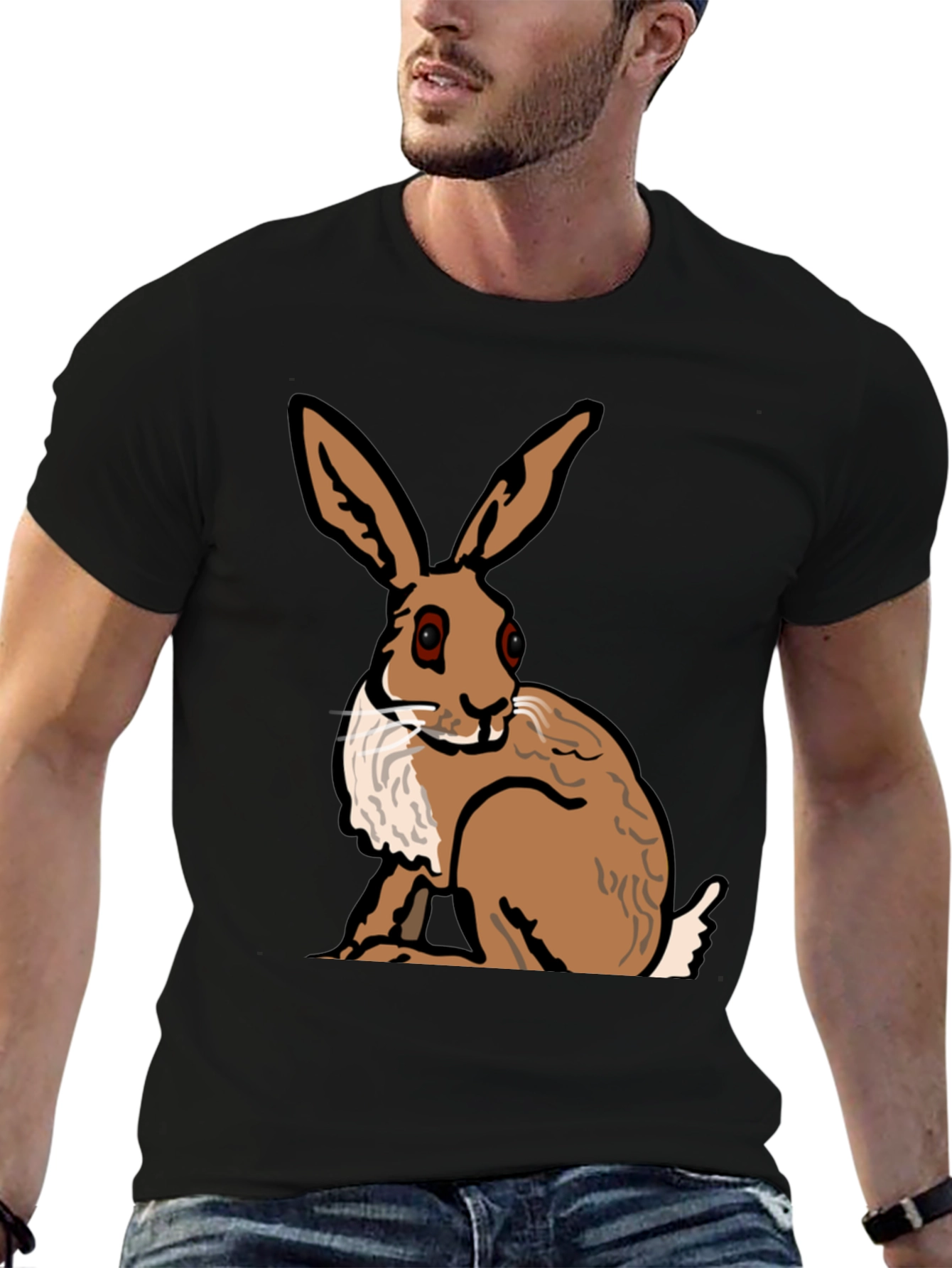 Hare Graphic Tee - Stylish Animal Print Shirt