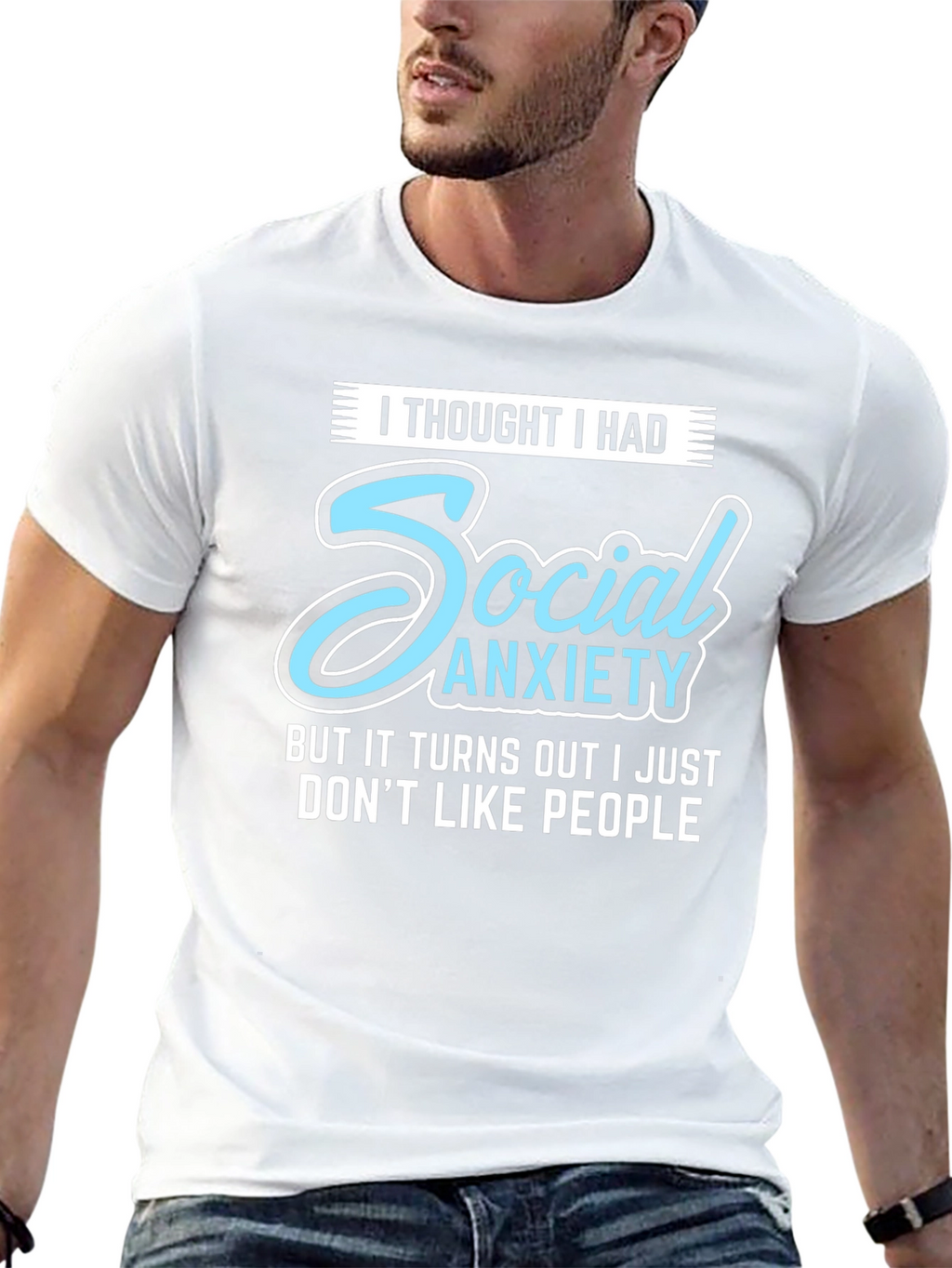 Social Anxiety Funny Graphic T-Shirt