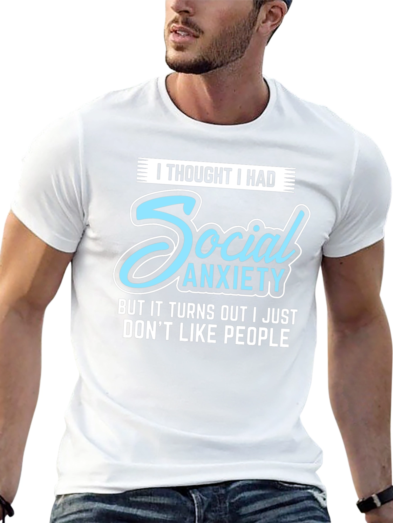 Social Anxiety Funny Graphic T-Shirt