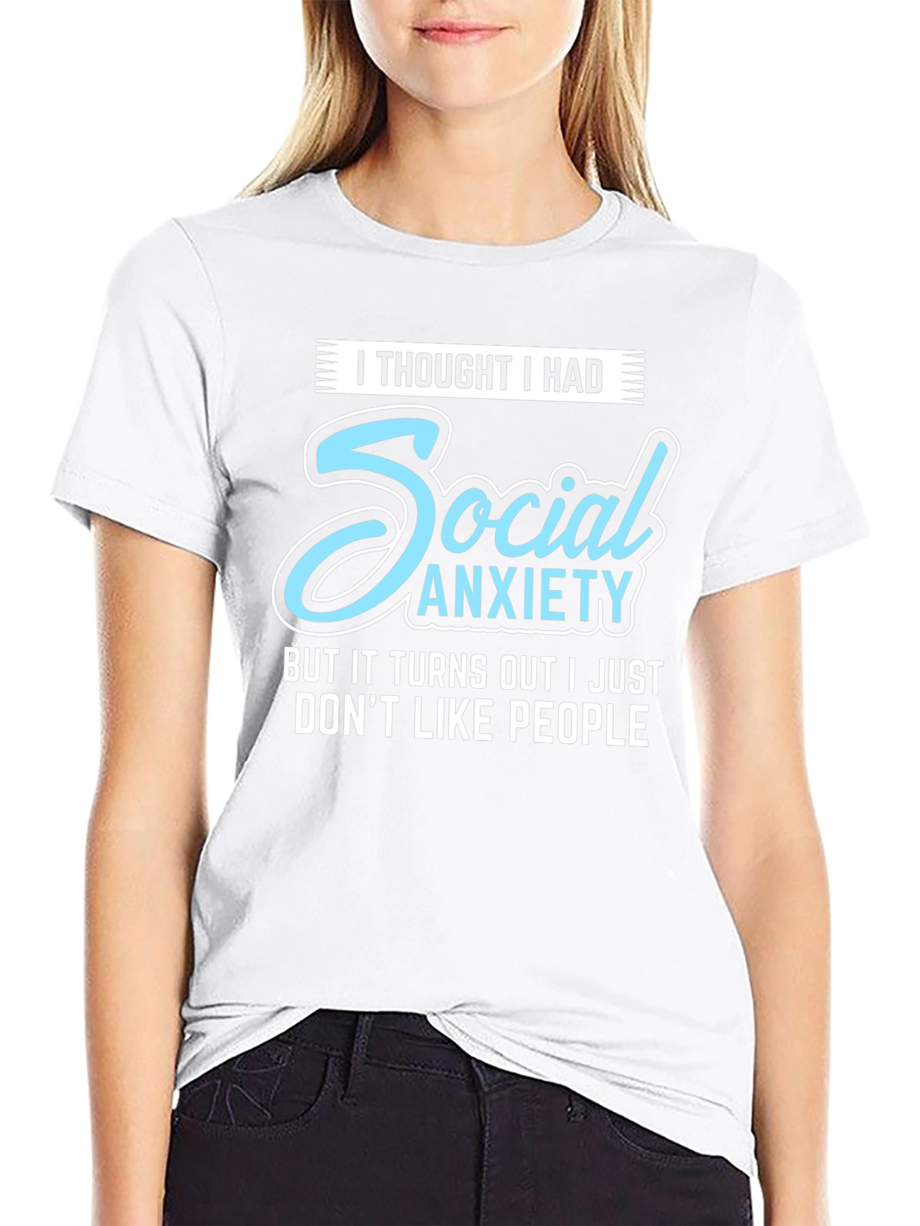 Social Anxiety Funny Graphic T-Shirt