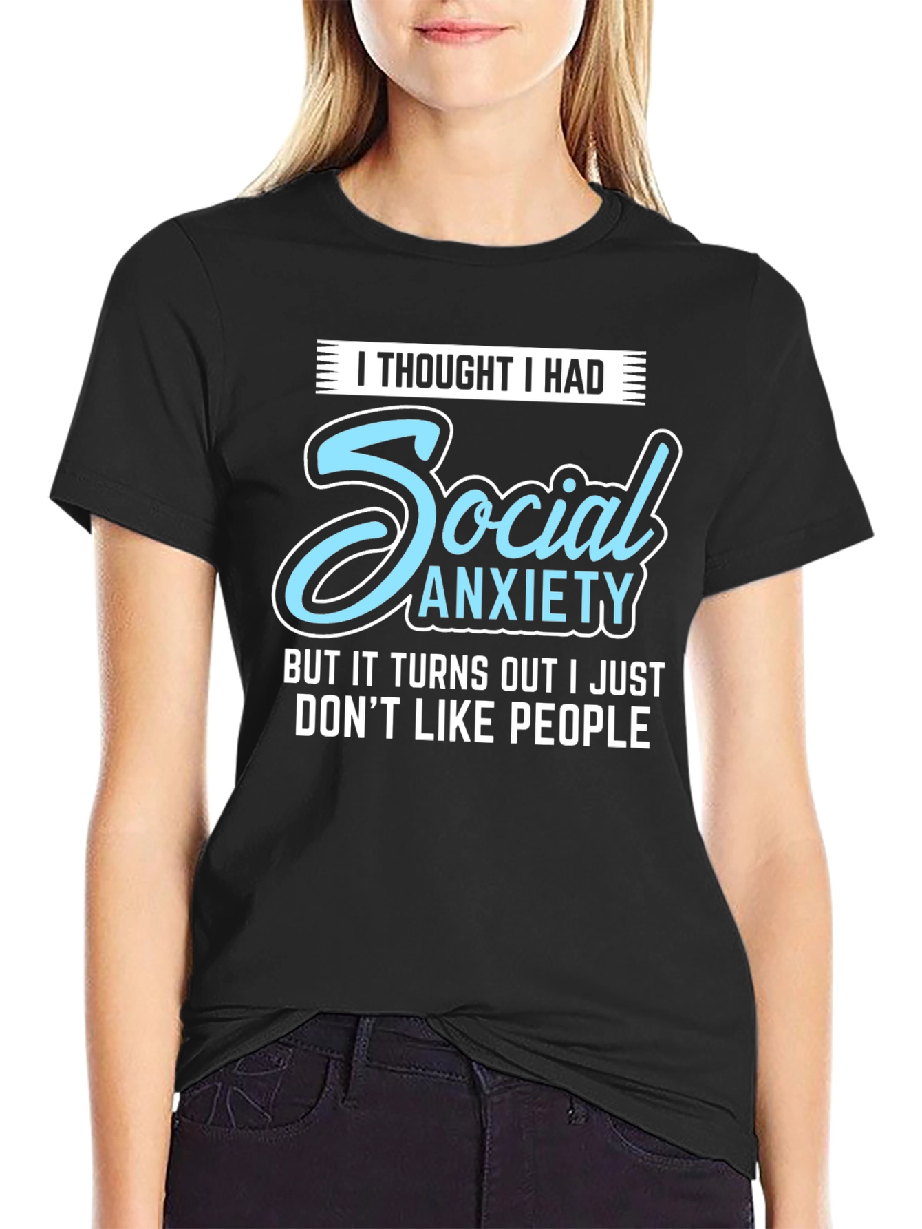 Social Anxiety Funny Graphic T-Shirt