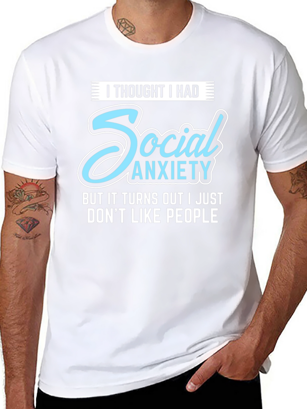Social Anxiety Funny Graphic T-Shirt
