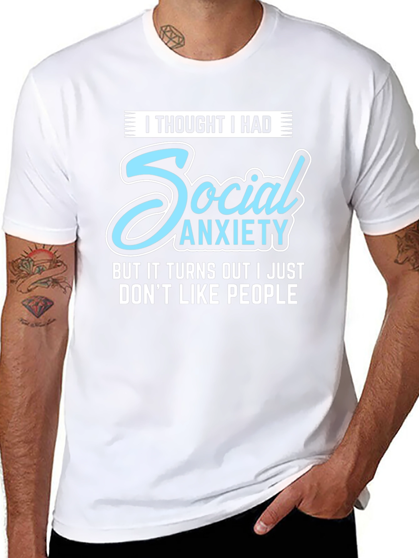 Social Anxiety Funny Graphic T-Shirt