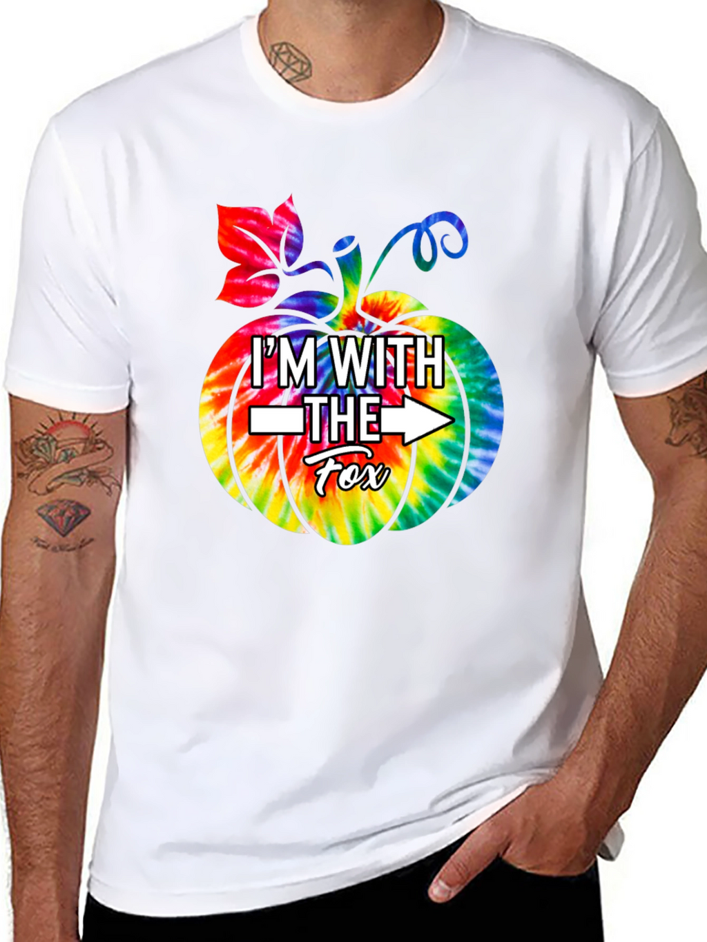Im With The Fox Tie Dye Pumpkin T-Shirt