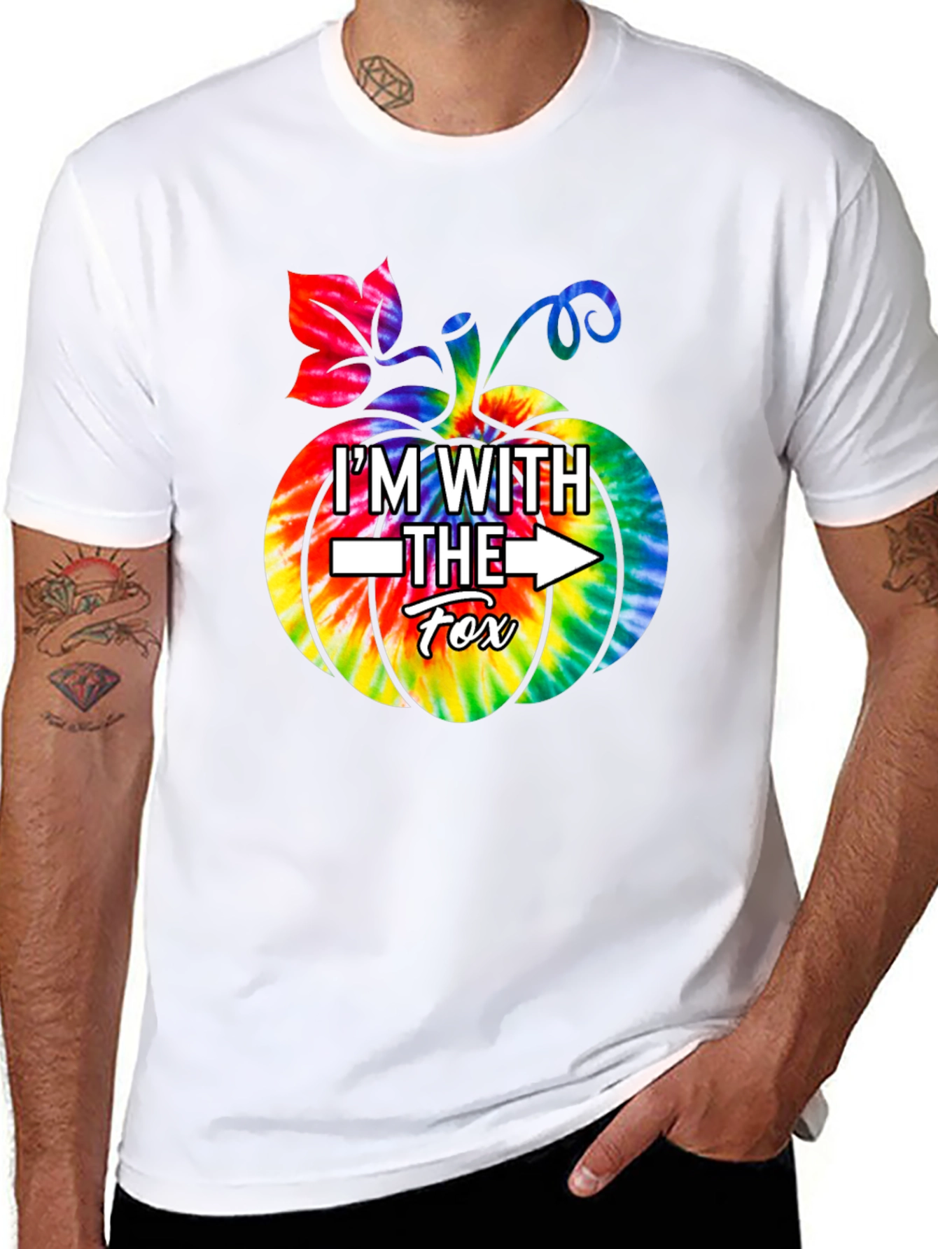 Im With The Fox Tie Dye Pumpkin T-Shirt