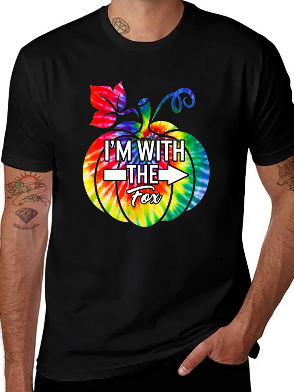 Im With The Fox Tie Dye Pumpkin T-Shirt