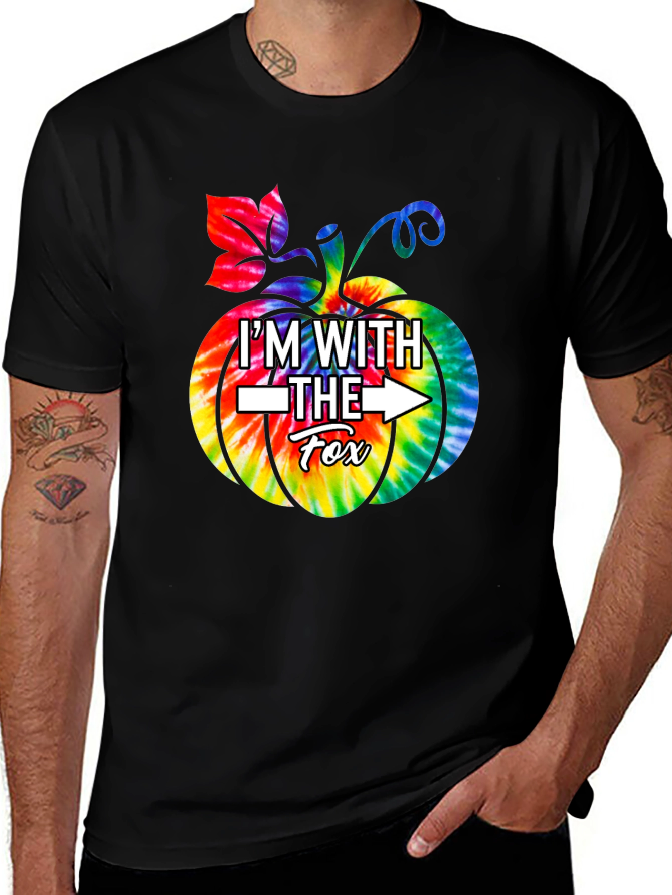 Im With The Fox Tie Dye Pumpkin T-Shirt