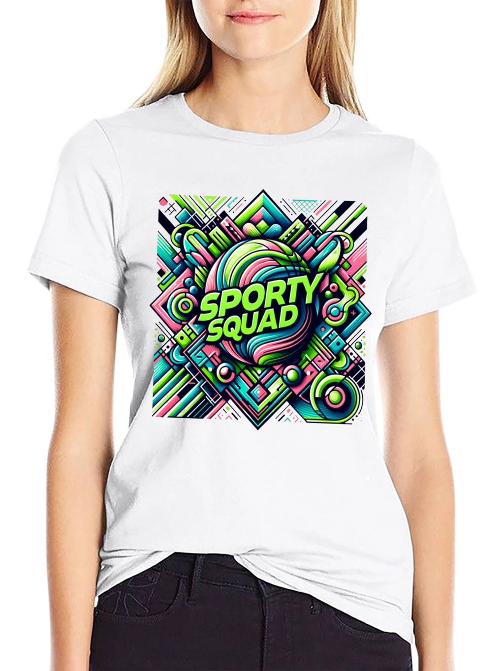 Sporty Squad Graphic Tee - Black