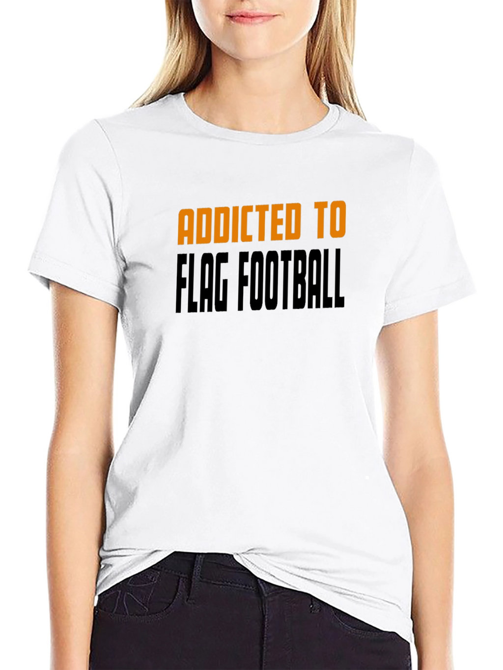 Addicted to Flag Football Black T-Shirt