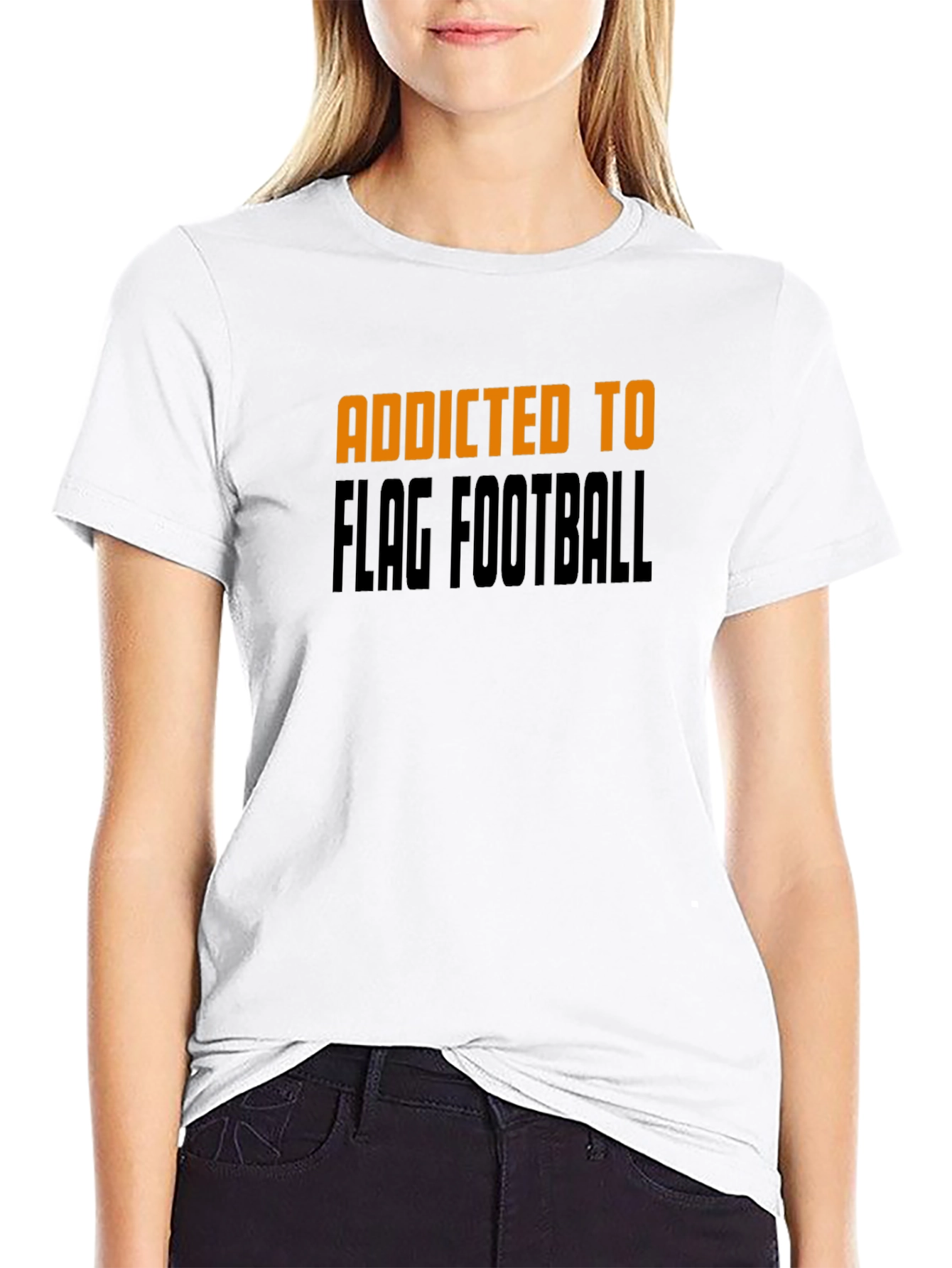 Addicted to Flag Football Black T-Shirt