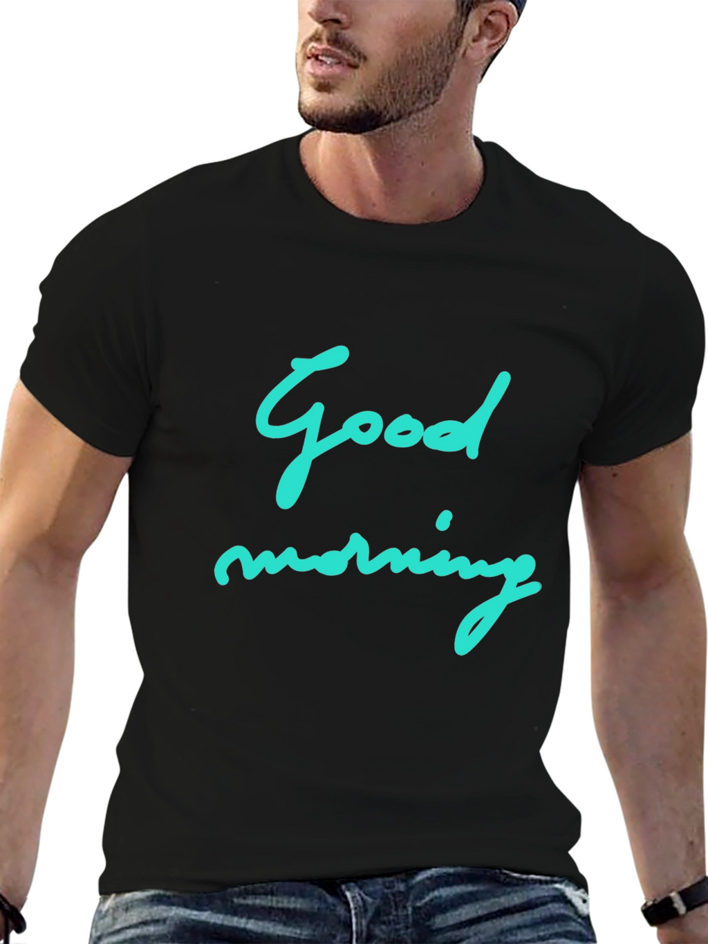 Good Morning Graphic Black T-Shirt