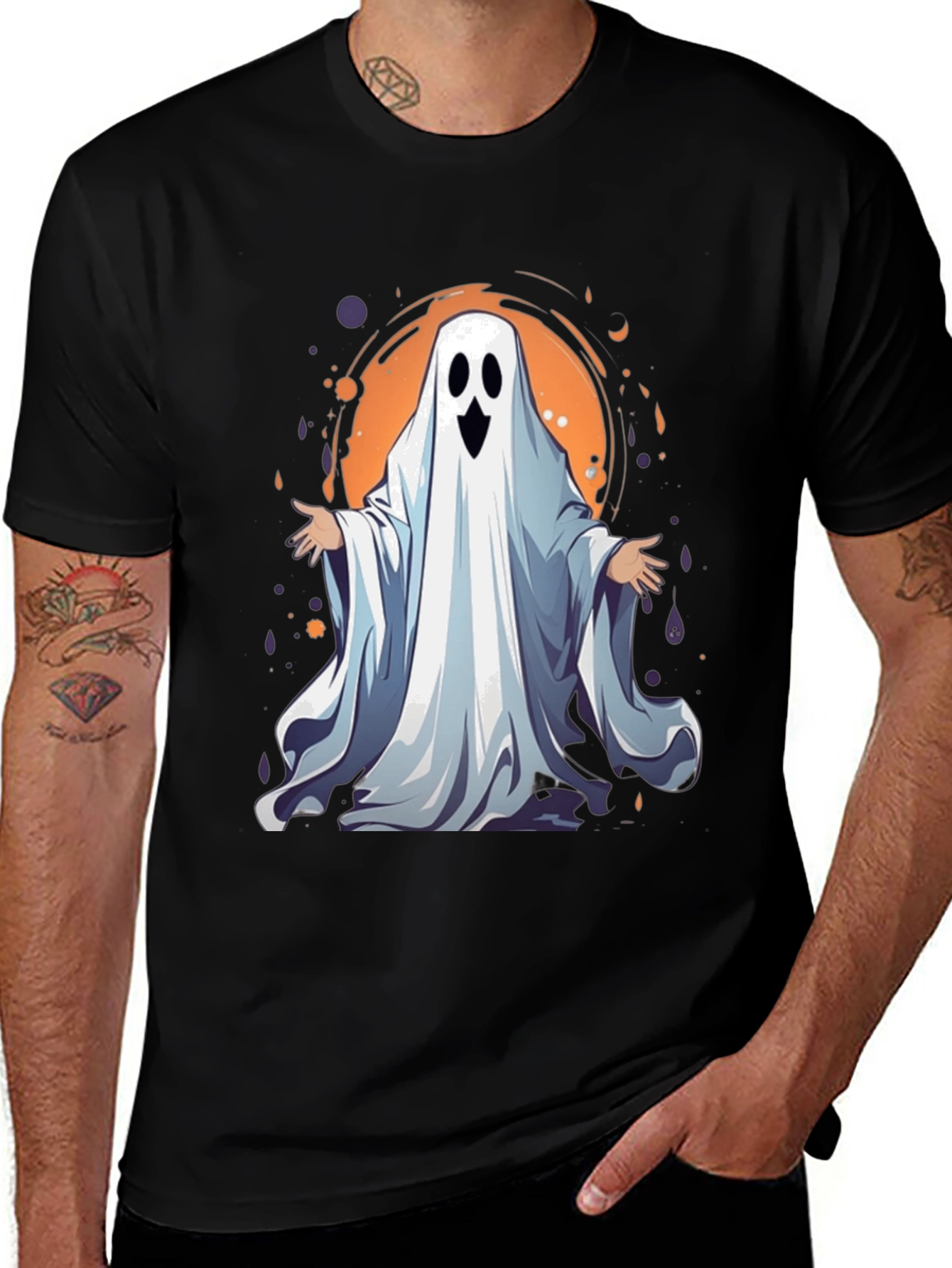 Spooky Ghost Graphic Tee - Halloween Apparel