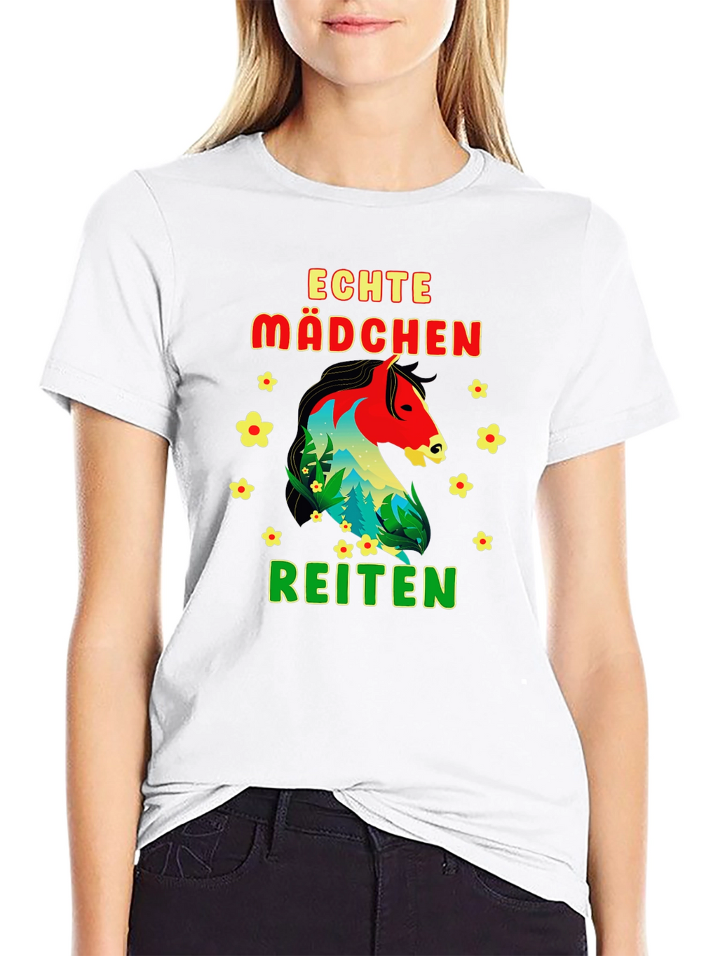 Echte Madchen Reiten Horse T-Shirt
