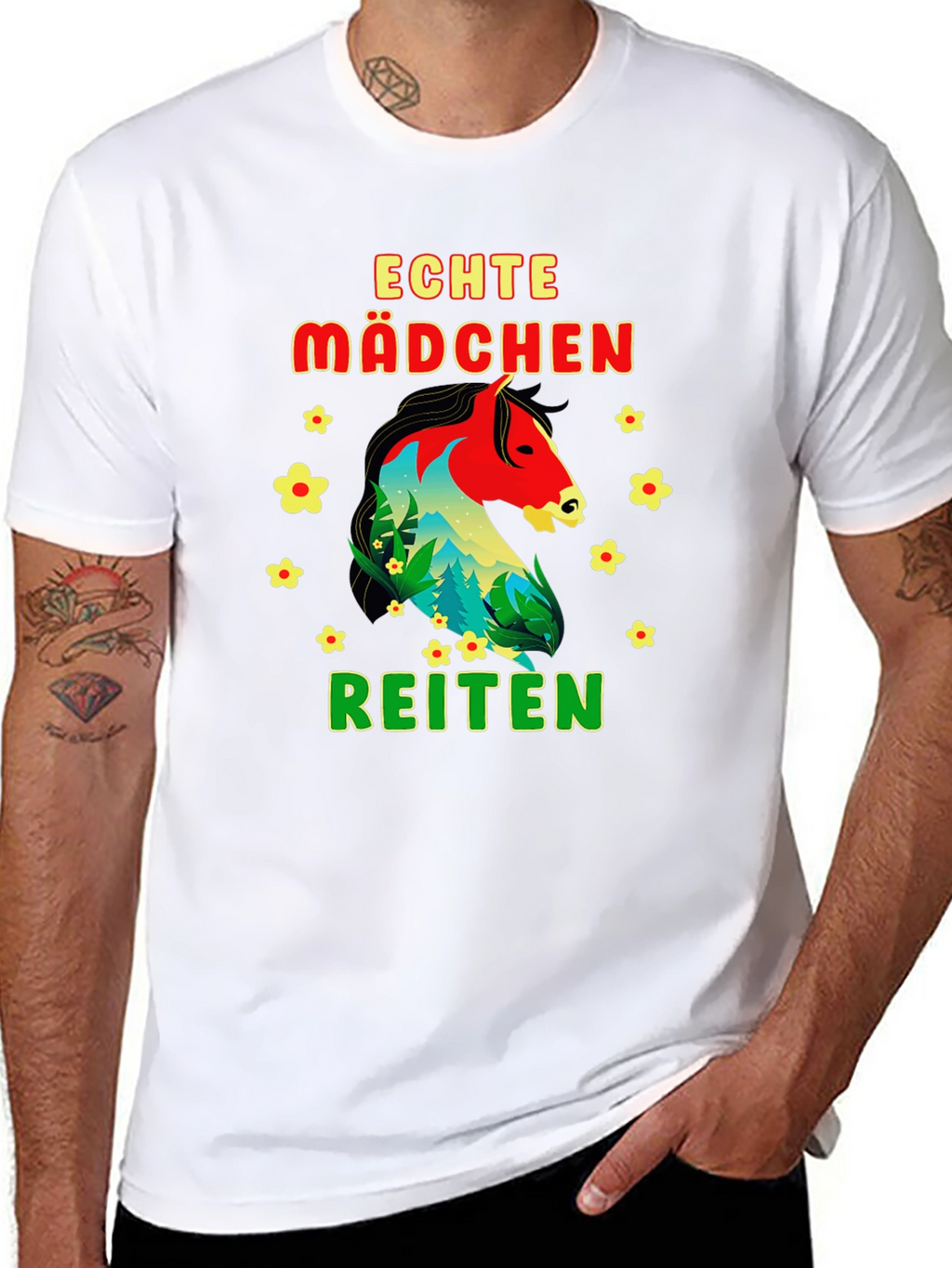 Echte Madchen Reiten Horse T-Shirt