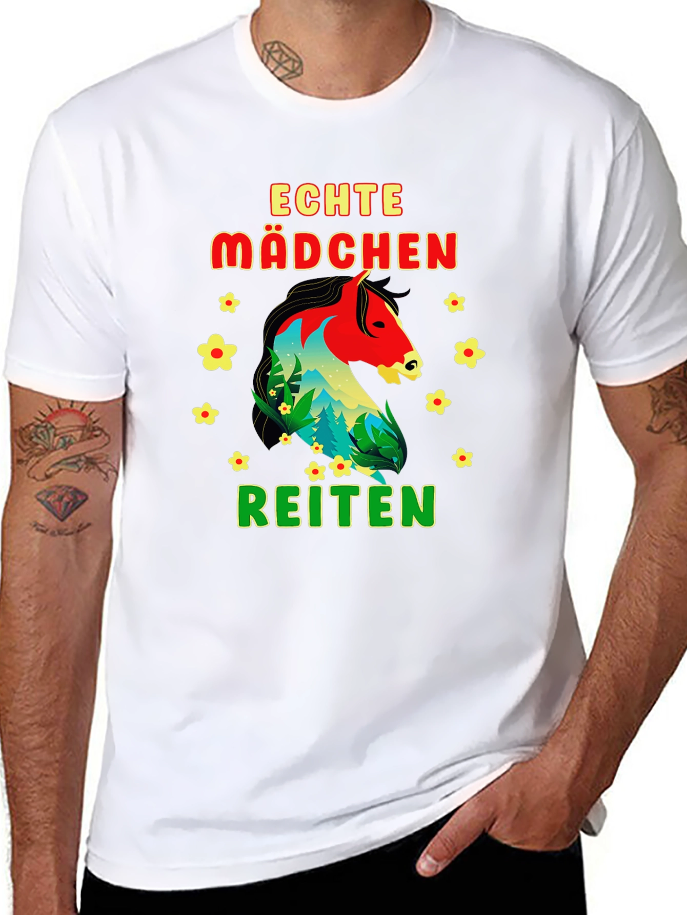 Echte Madchen Reiten Horse T-Shirt