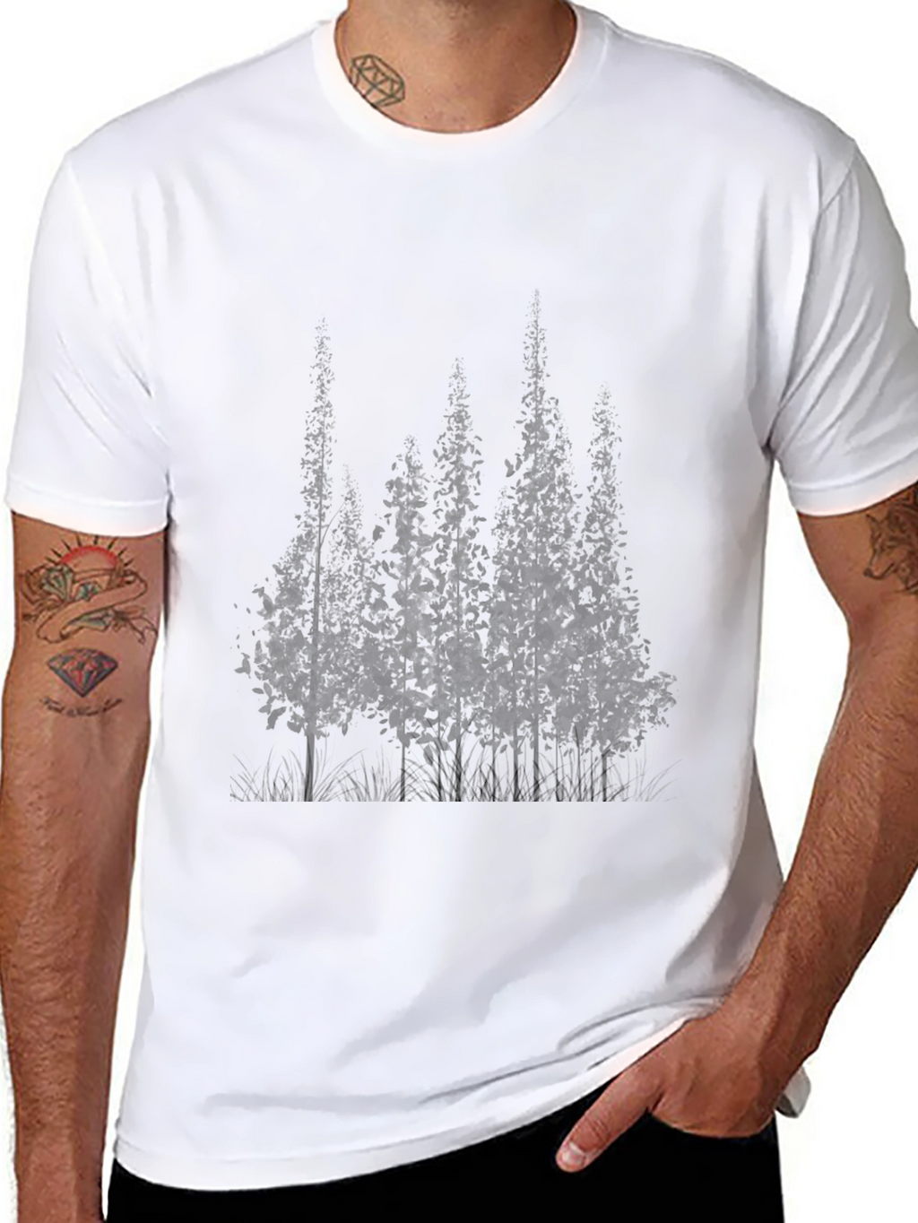 Mens Black Forest Graphic T-Shirt