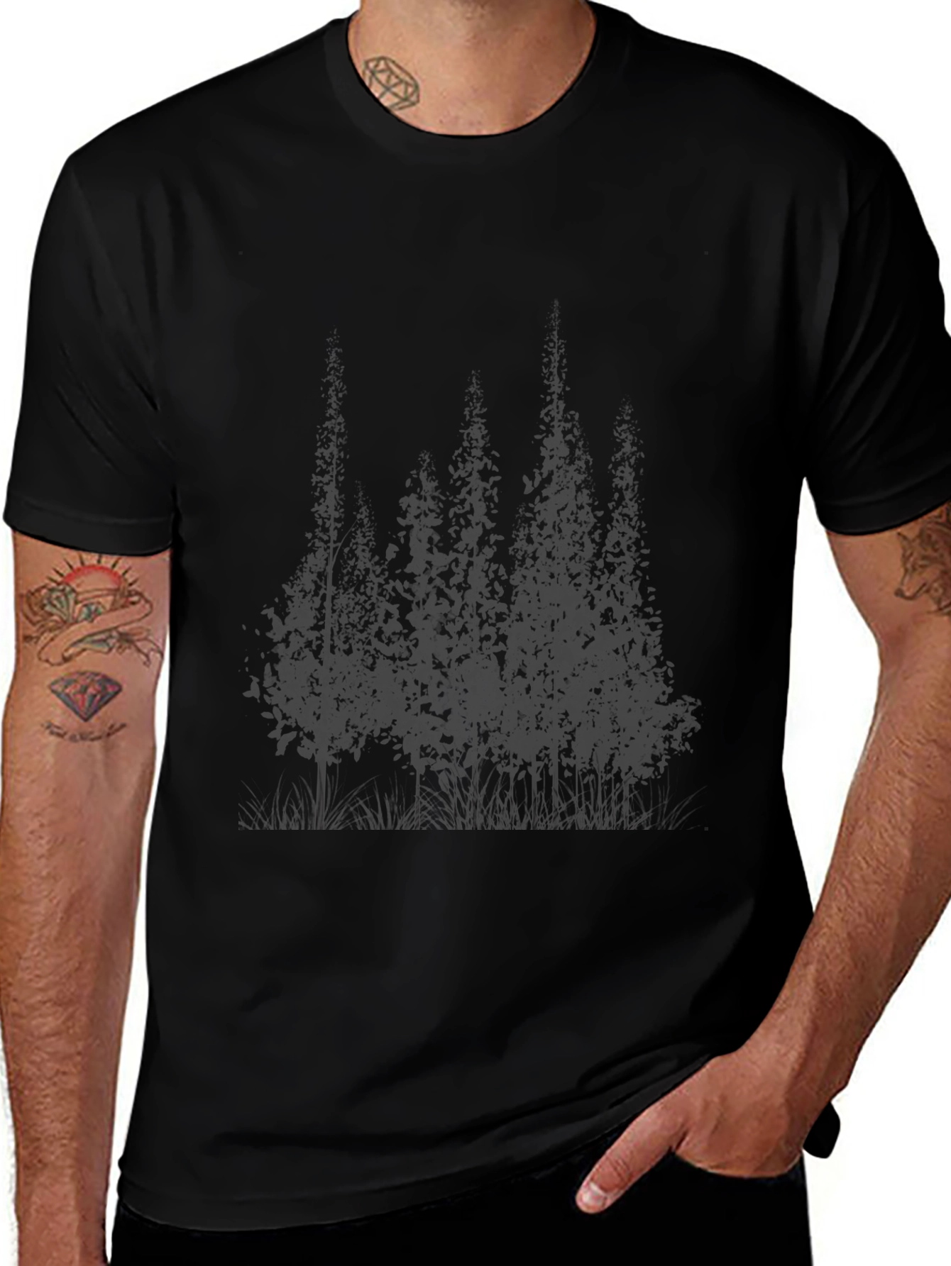 Mens Black Forest Graphic T-Shirt