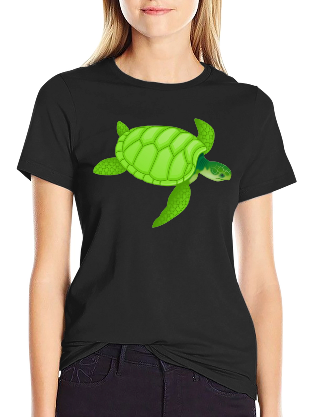 Sea Turtle Graphic T-Shirt - Black Cotton Tee