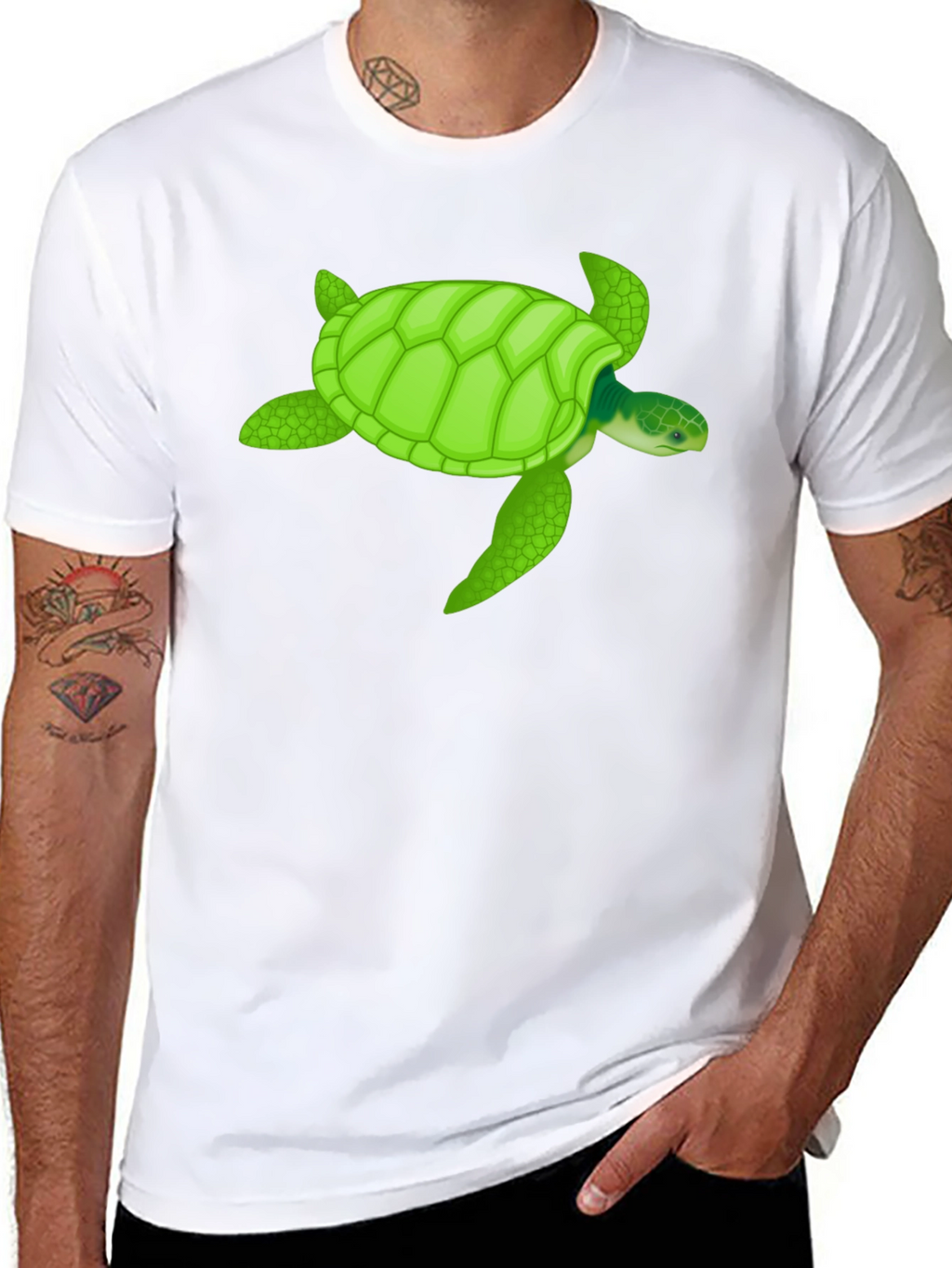 Sea Turtle Graphic T-Shirt - Black Cotton Tee